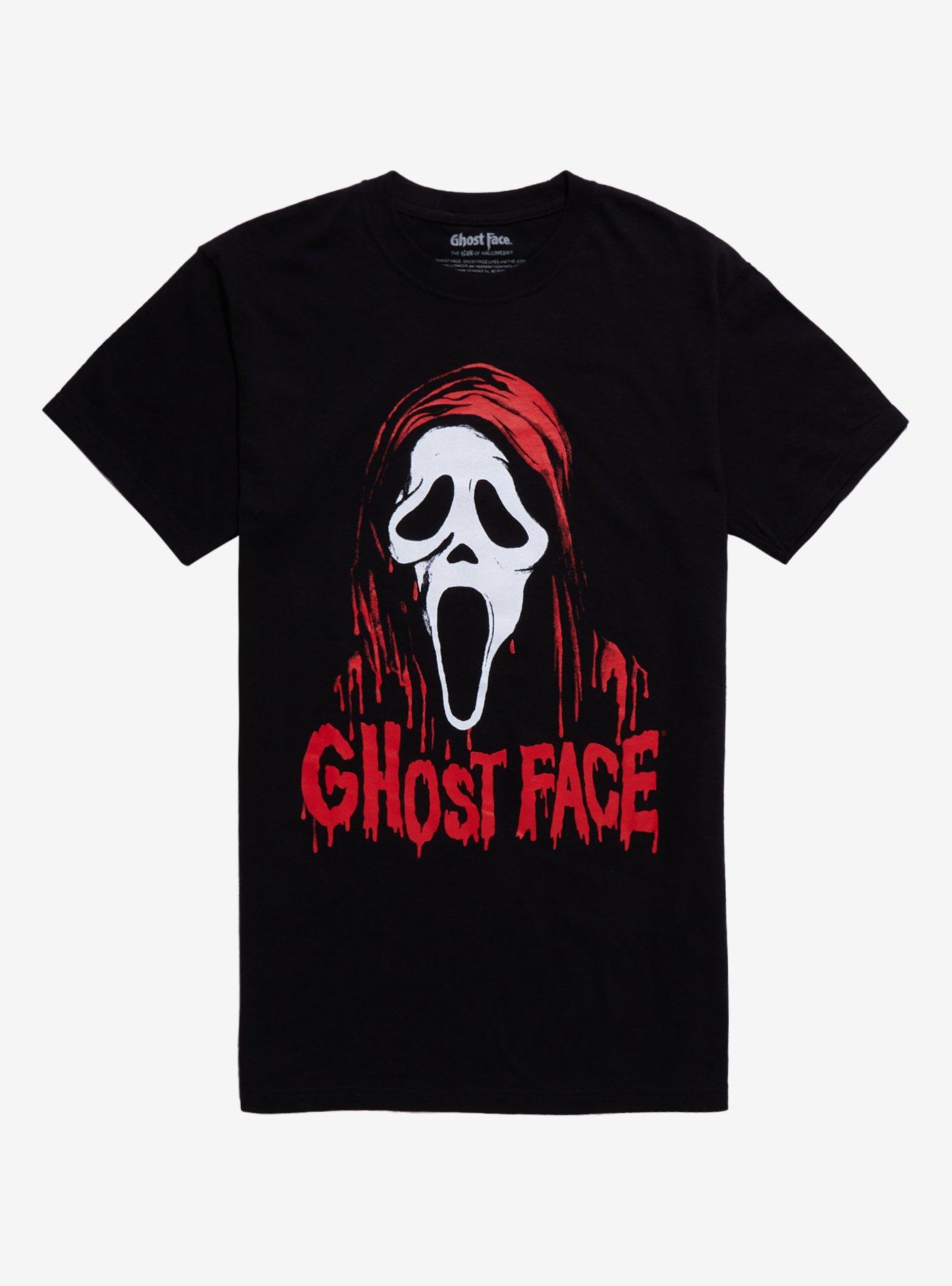 Ghost Face Drippy Mask Boyfriend Fit Girls T-Shirt, , hi-res