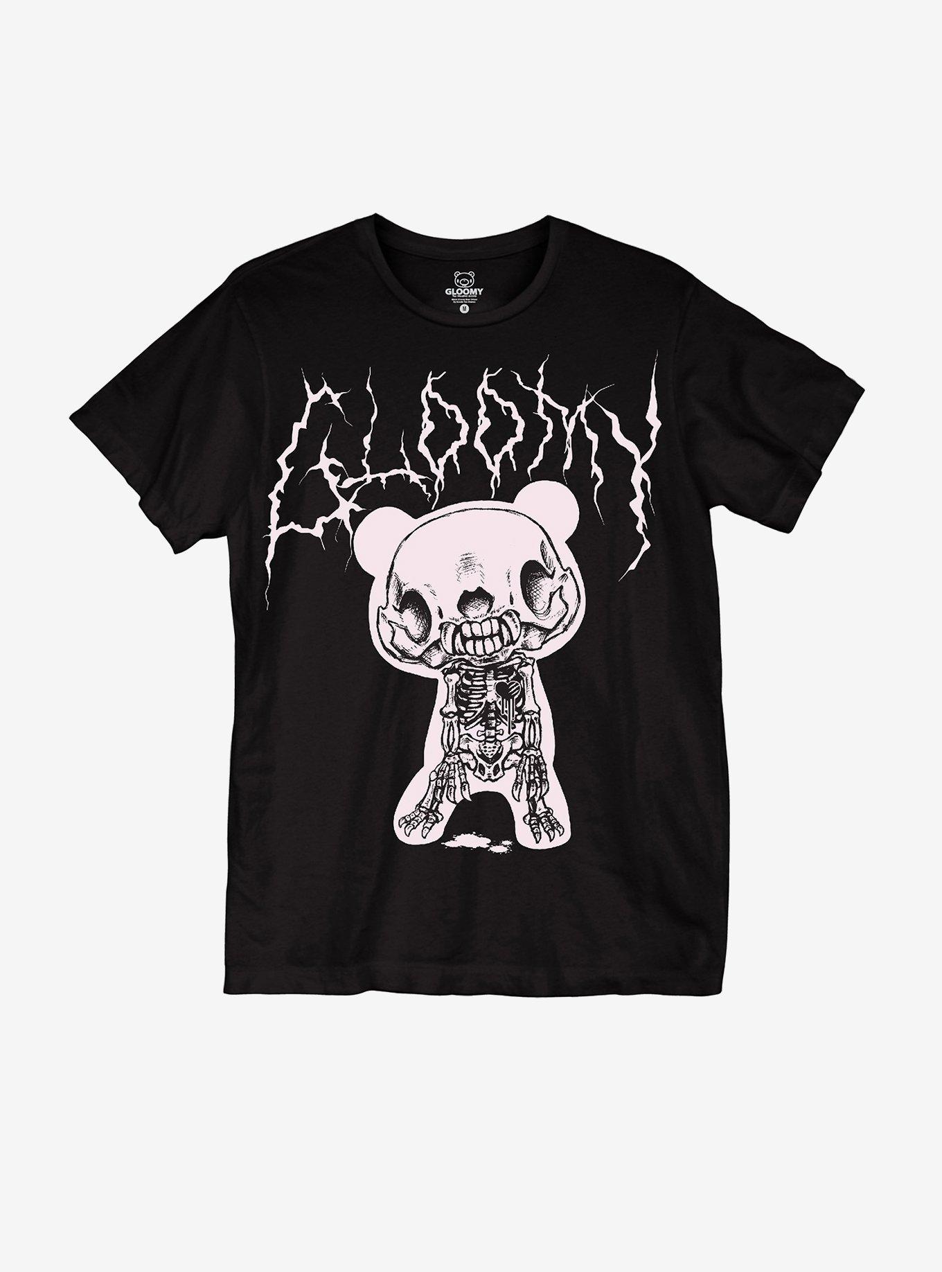 Gloomy Bear Skeleton Boyfriend Fit Girls T-Shirt, , hi-res