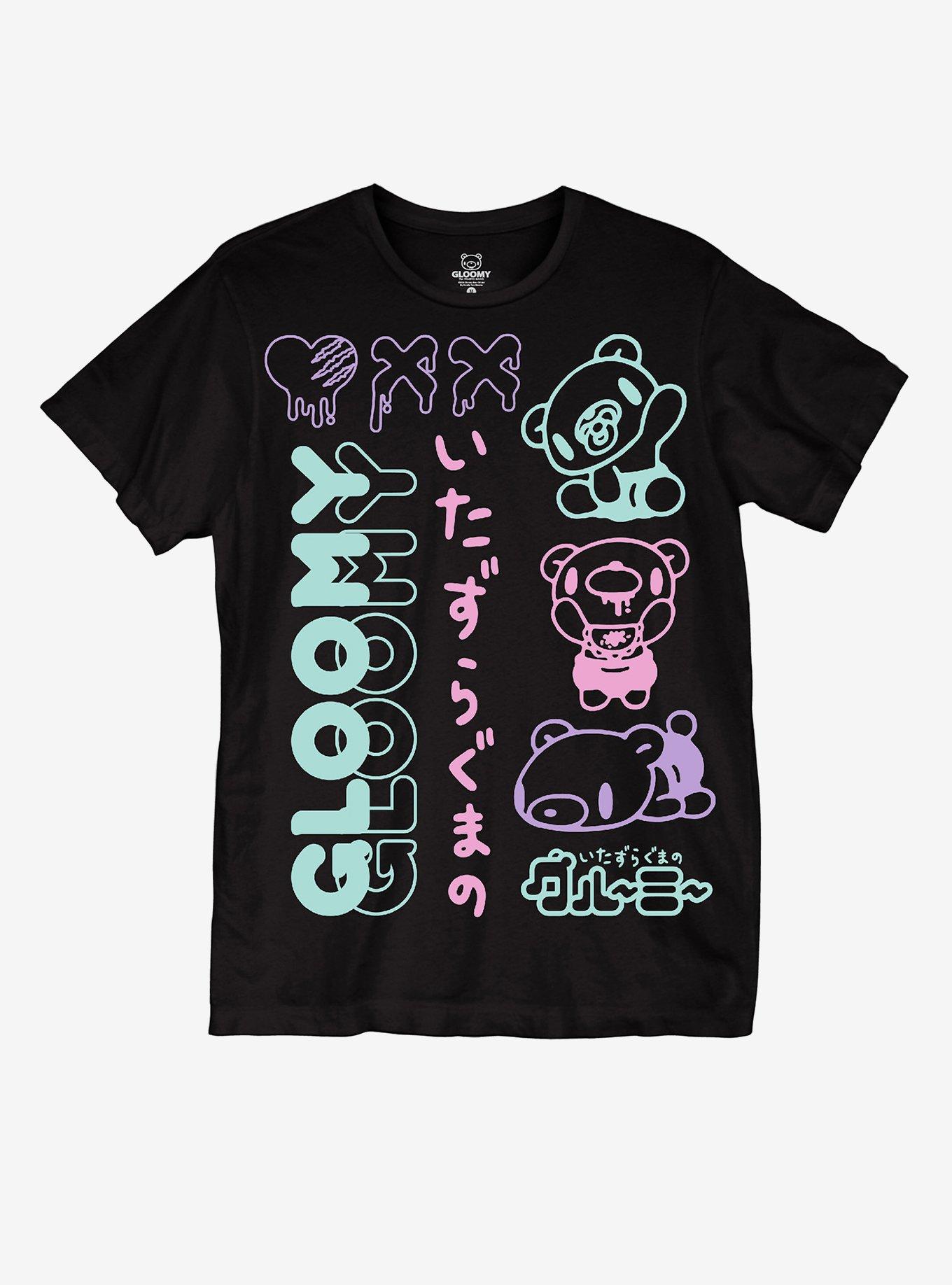 Gloomy Bear Pastel Japanese Text Boyfriend Fit Girls T-Shirt, , hi-res