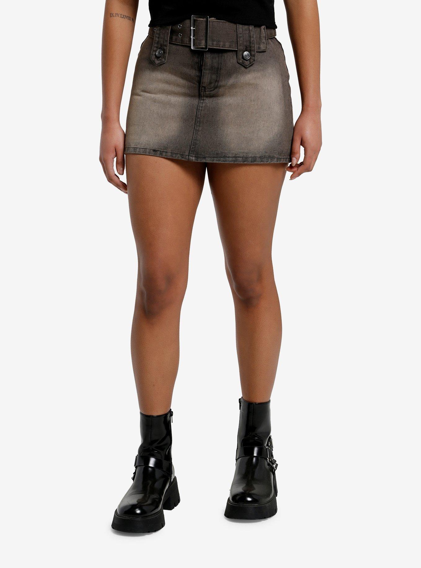 Vintage Wash Denim Skort, , hi-res