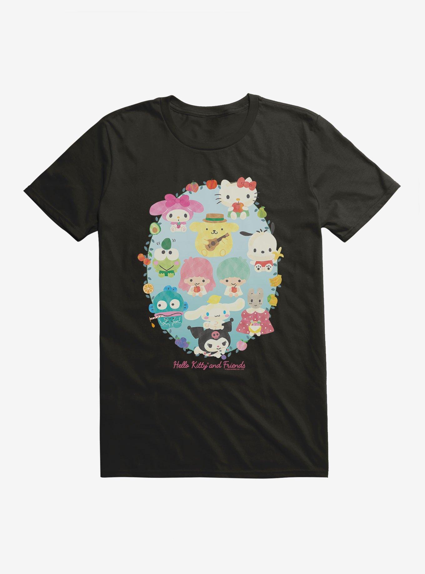 Hello Kitty And Friends Fruit Portrait T-Shirt, BLACK, hi-res