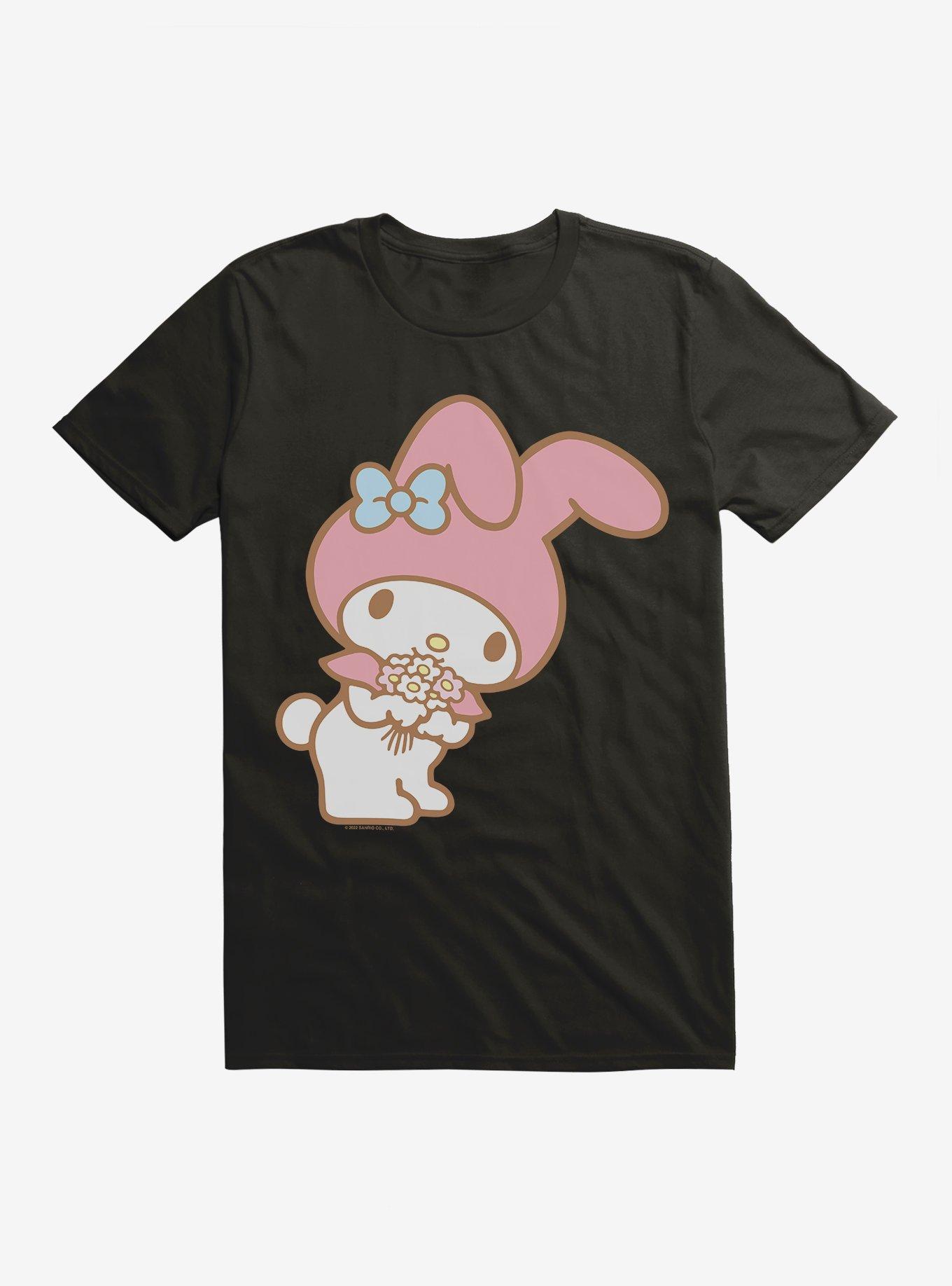 My Melody Bouquet Of Flowers T-Shirt, BLACK, hi-res