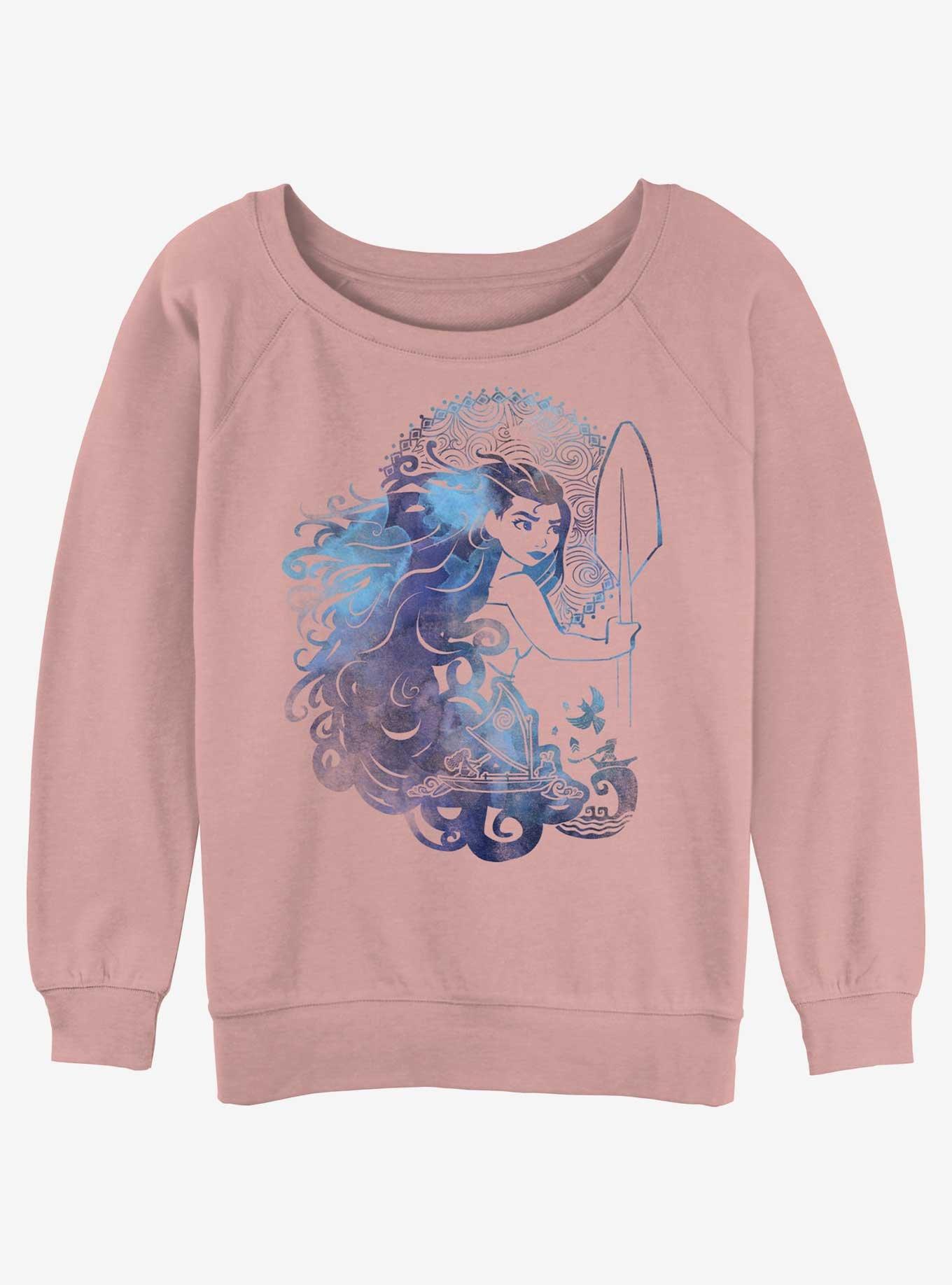 Disney Moana Hair Waves  Girls Slouchy Sweatshirt, , hi-res