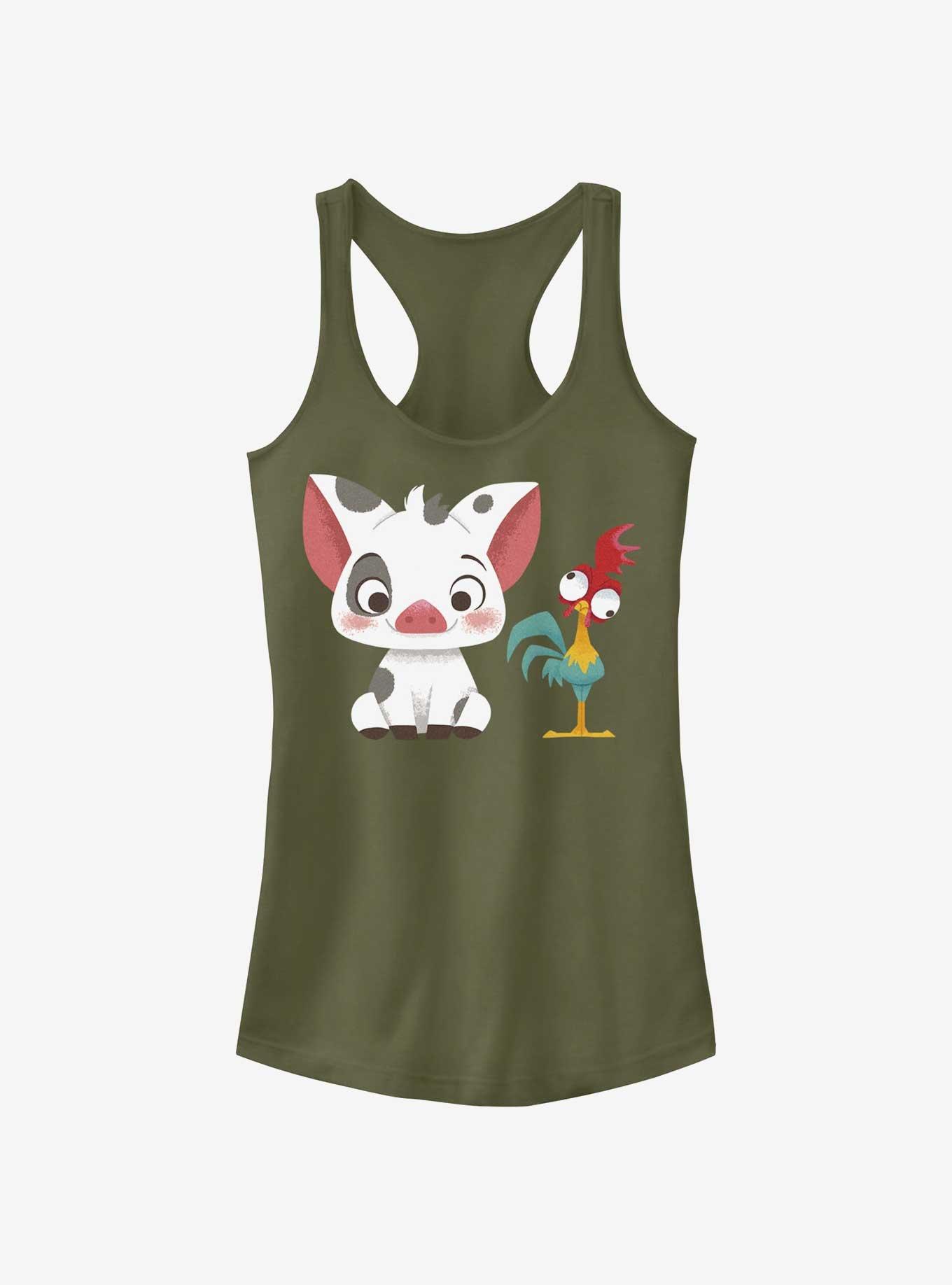 Disney Moana Beach Buds Pua And Hei Hei Girls Tank, MIL GRN, hi-res