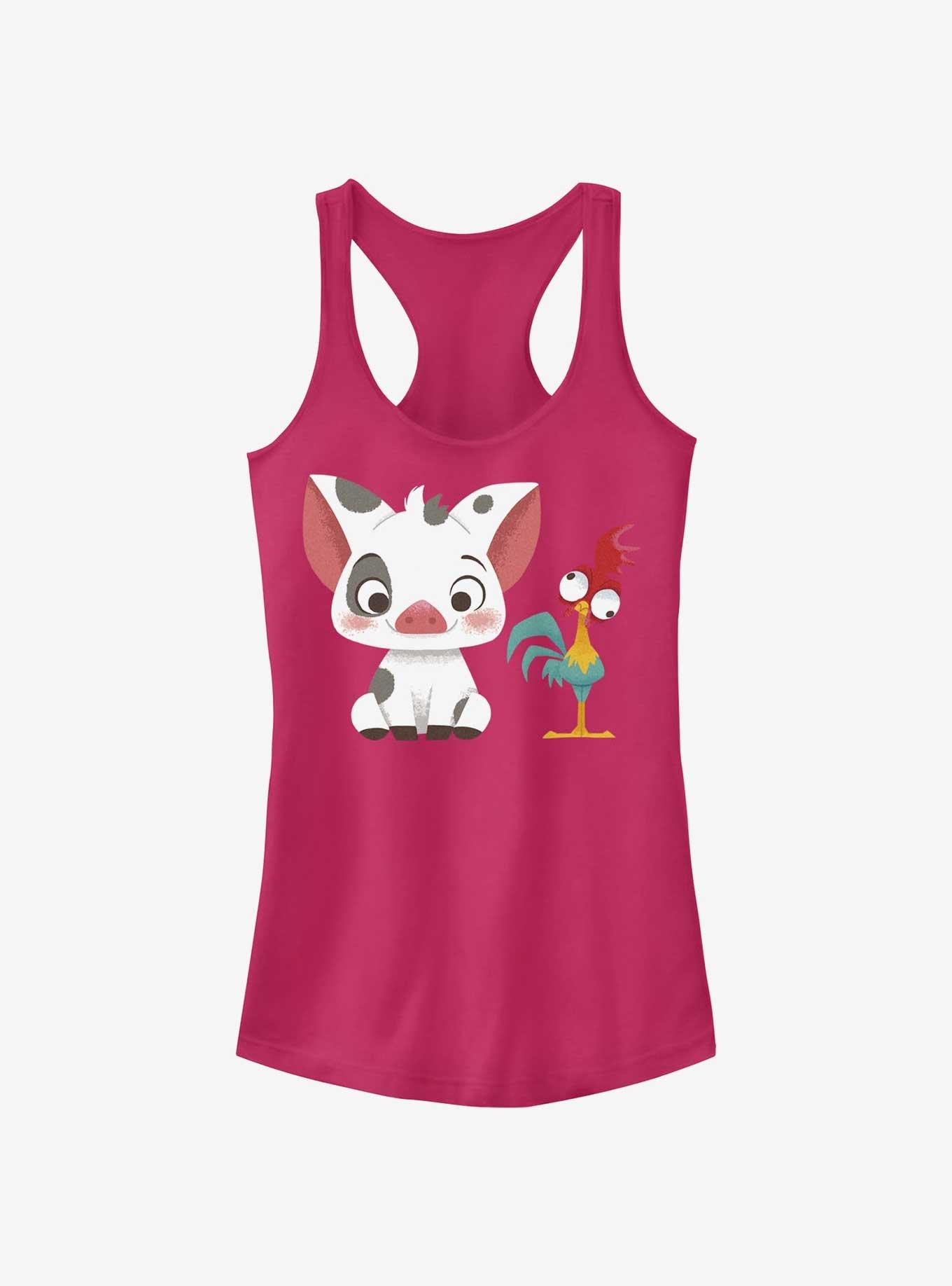 Disney Moana Beach Buds Pua And Hei Hei Girls Tank, RASPBERRY, hi-res