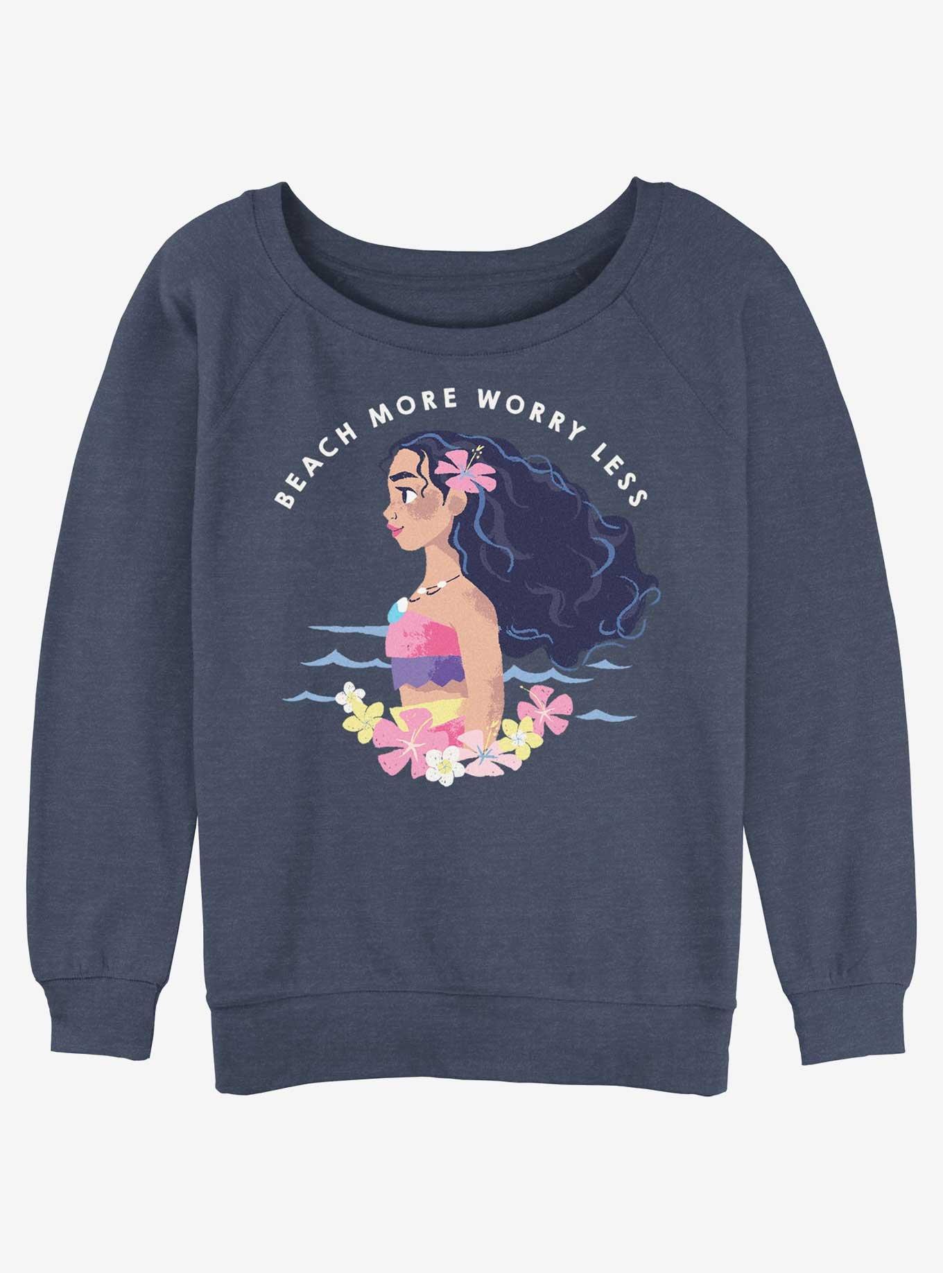 Disney Moana Worry Less Girls Slouchy Sweatshirt