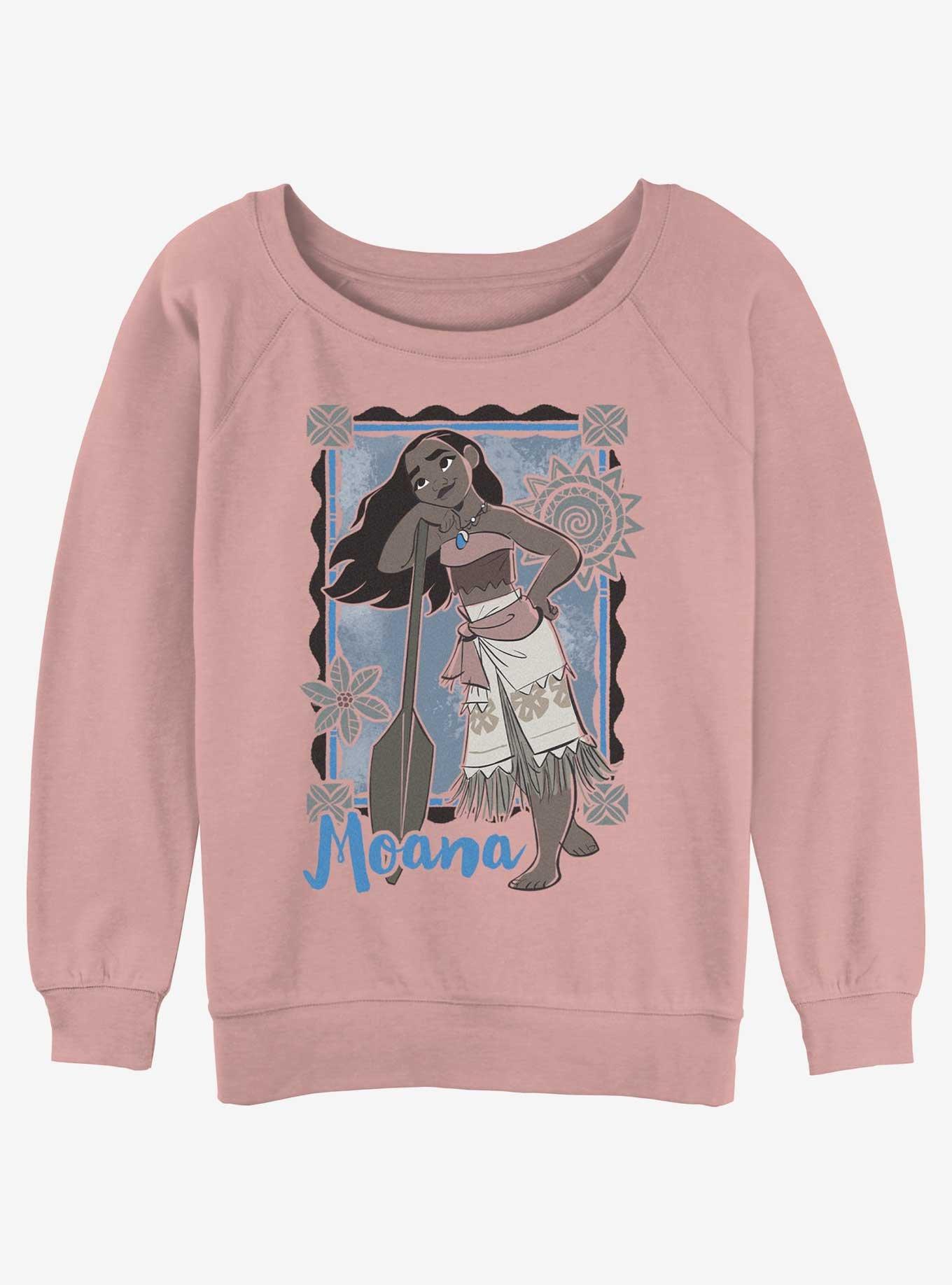 Disney Moana Cute Lean Pose Girls Slouchy Sweatshirt