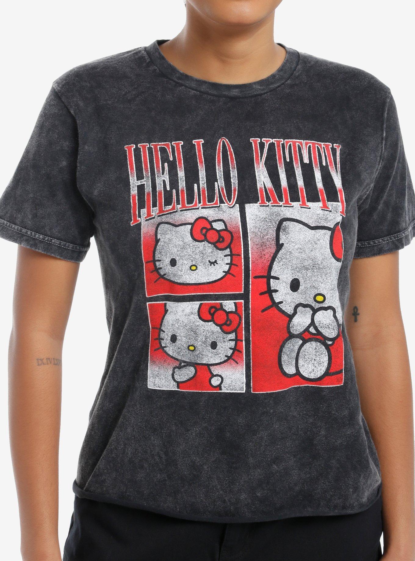 Hello Kitty Collage Mineral Wash Girls Skimmer T-Shirt, , hi-res