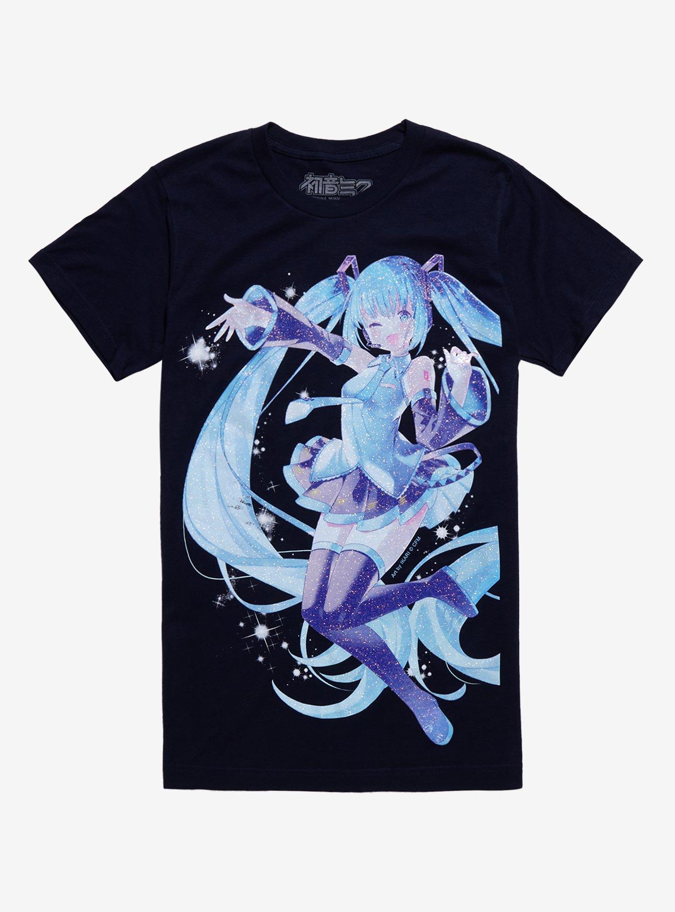 Hatsune Miku Glitter Boyfriend Fit Girls T-Shirt, , hi-res