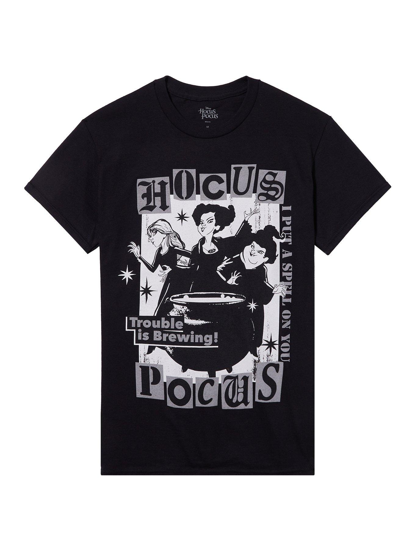 Hocus Pocus Cartoon Monochrome Boyfriend Fit Girls T-Shirt, , hi-res