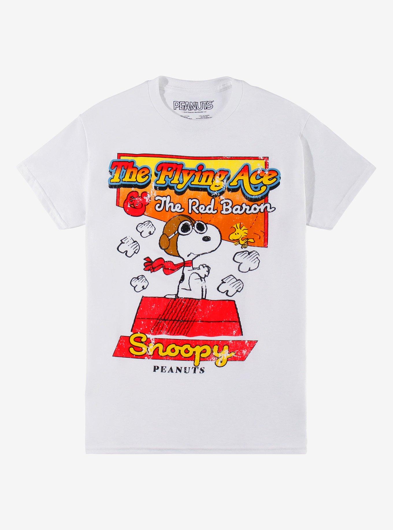 Peanuts Snoopy The Flying Ace Boyfriend Fit Girls T-Shirt, , hi-res