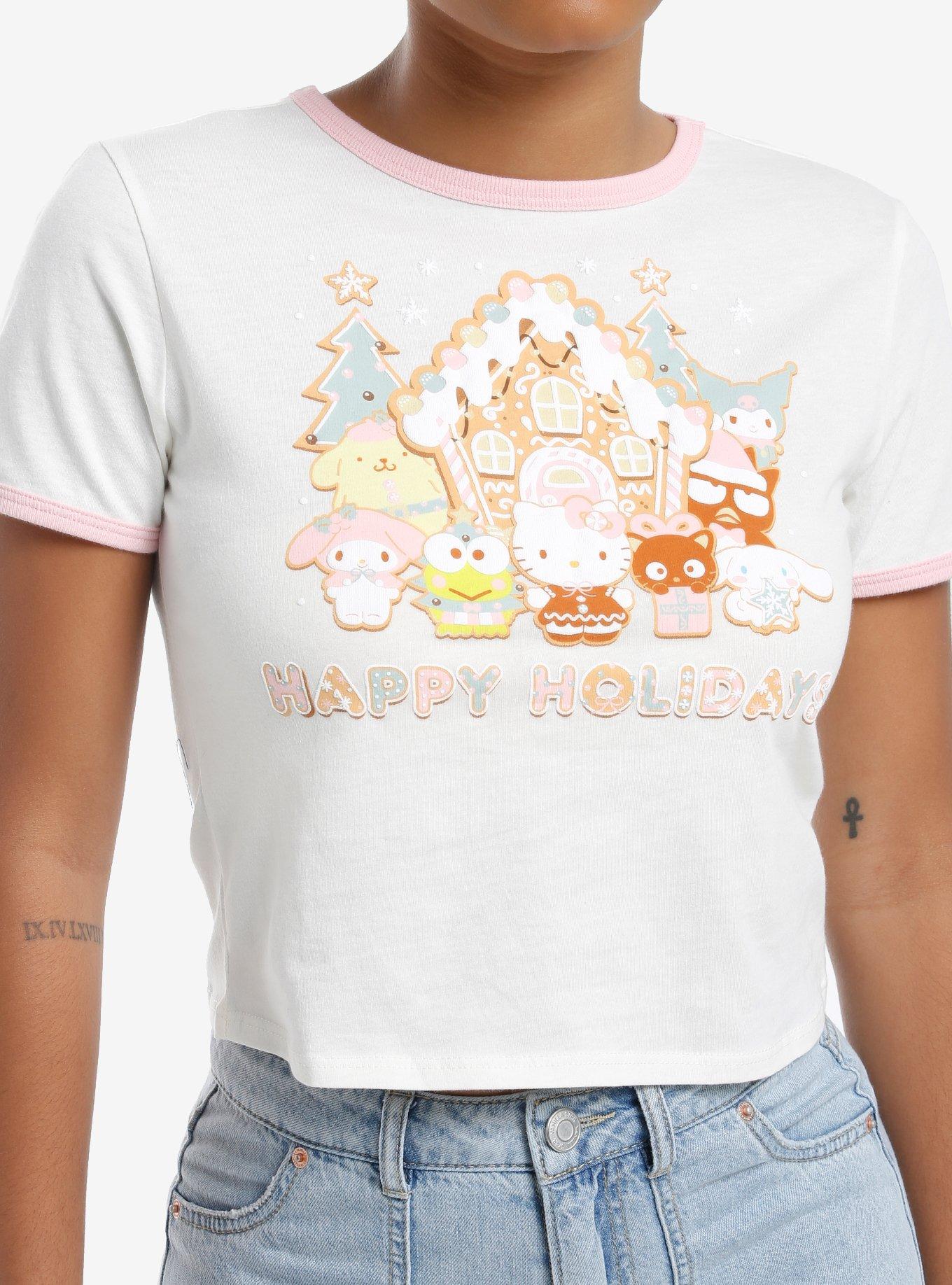 Hello Kitty And Friends Gingerbread Puff Print Girls Baby Ringer T-Shirt, , hi-res