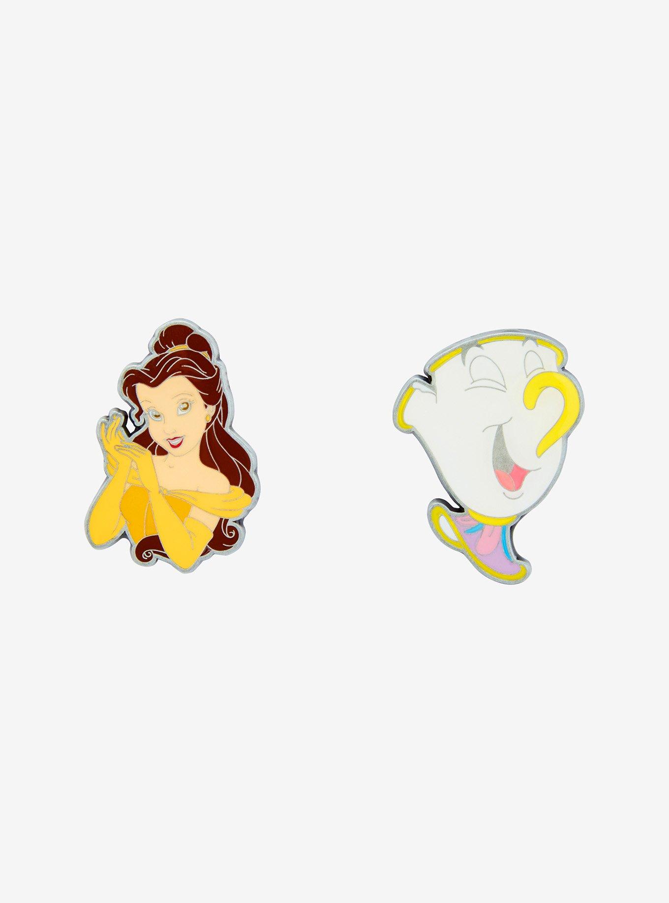 Loungefly Disney Beauty And The Beast Belle & Chip Enamel Pin Set, , hi-res