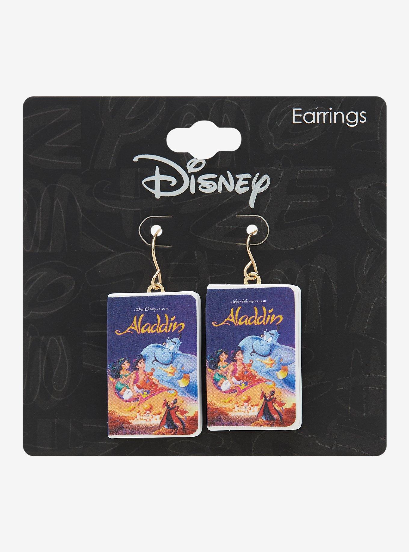 ☆Disney☆ アラジン VHS風 ピアス Disney Aladdin VHS Drop Earrings | Hot Topic