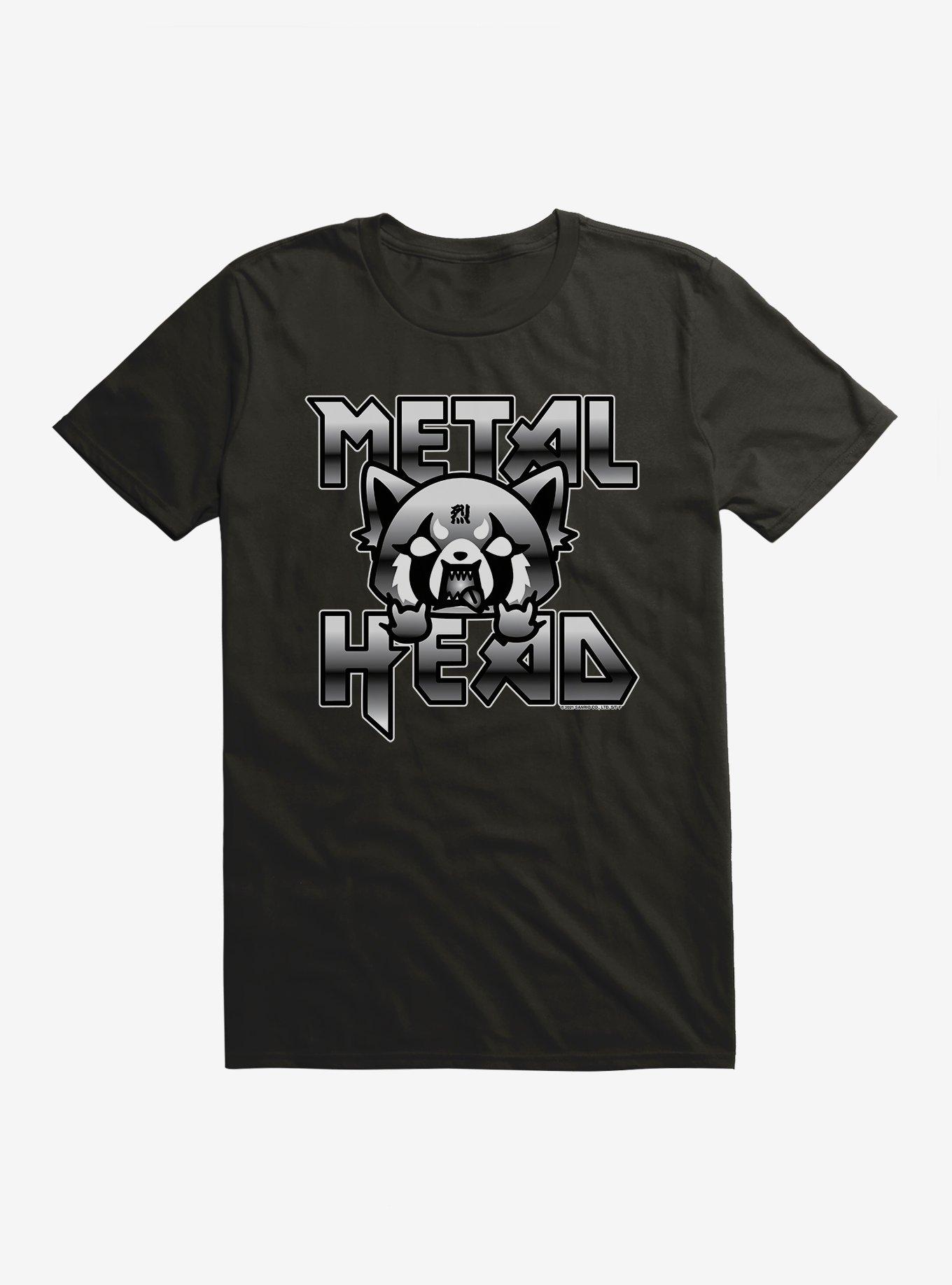 Aggretsuko Metal Head T-Shirt, BLACK, hi-res