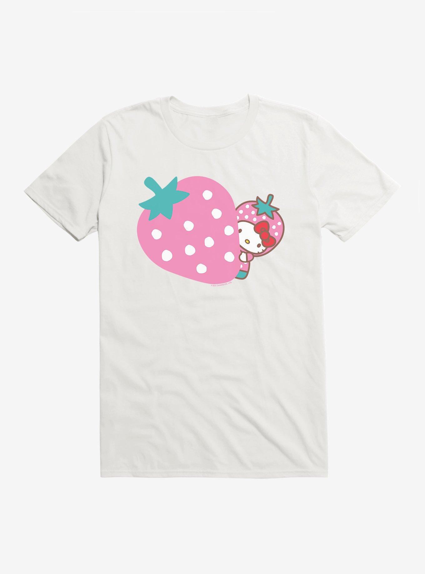 Hello Kitty Five A Day Pink Strawberry T-Shirt, WHITE, hi-res