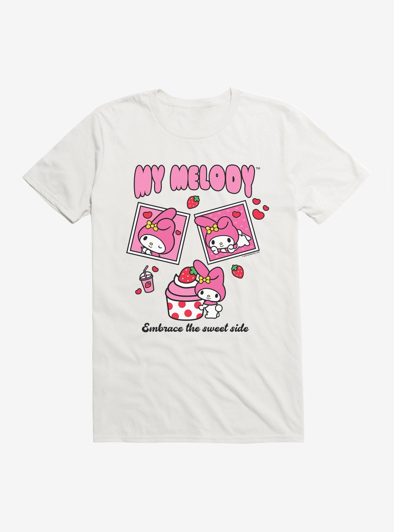 Hello Kitty & Friends My Melody Strawberry Stamps T-Shirt, WHITE, hi-res