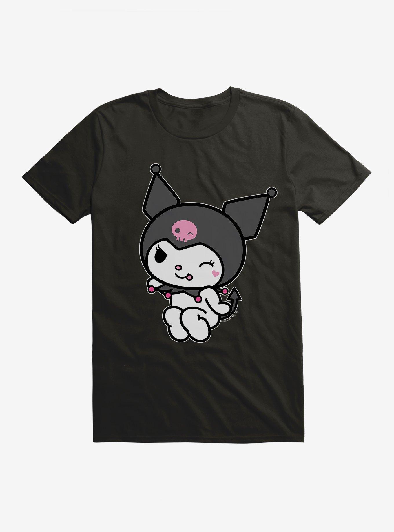 Kuromi Flirty Wink T-Shirt, BLACK, hi-res