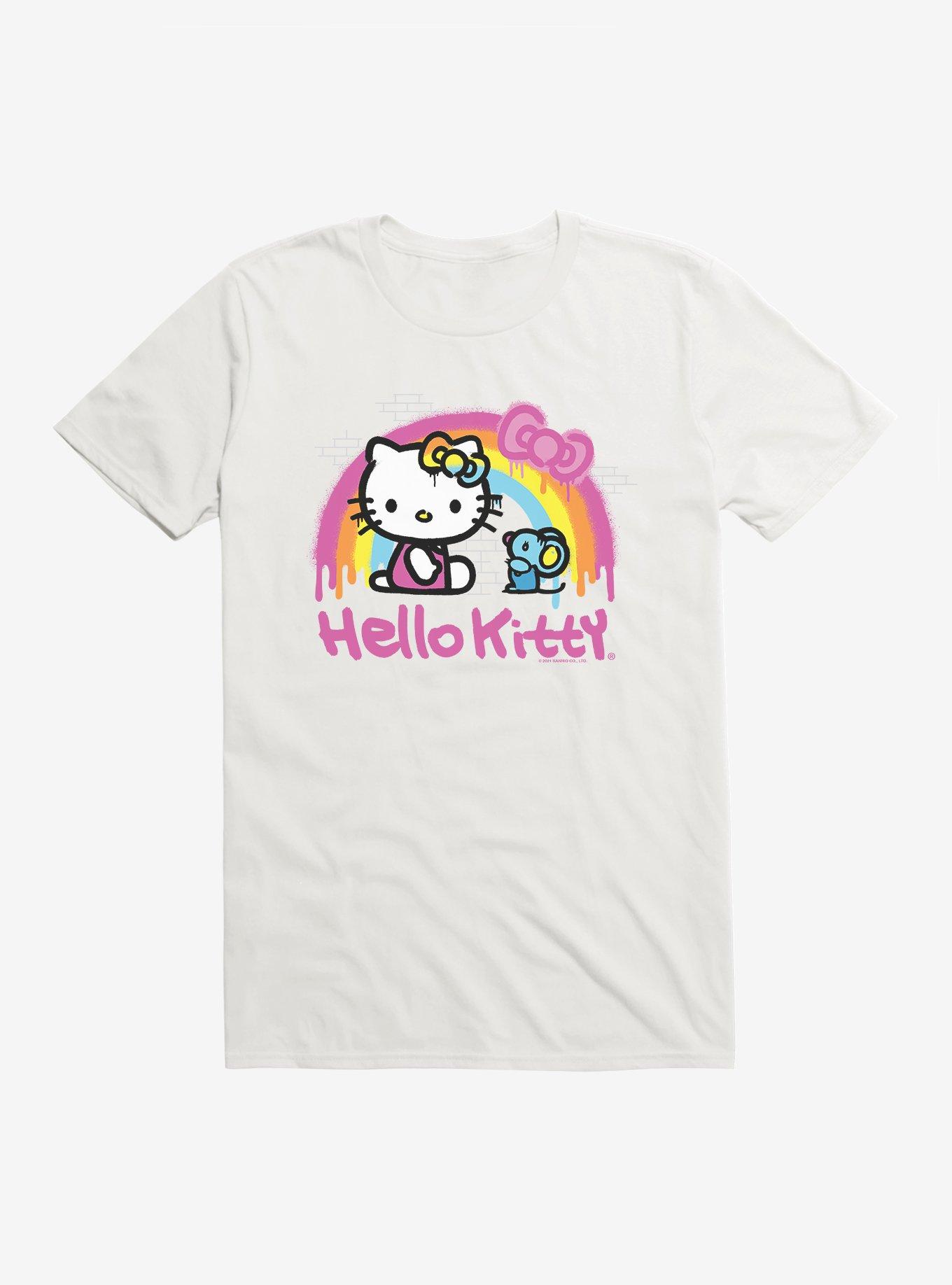 Hello Kitty Rainbow Graffiti T-Shirt - WHITE | BoxLunch
