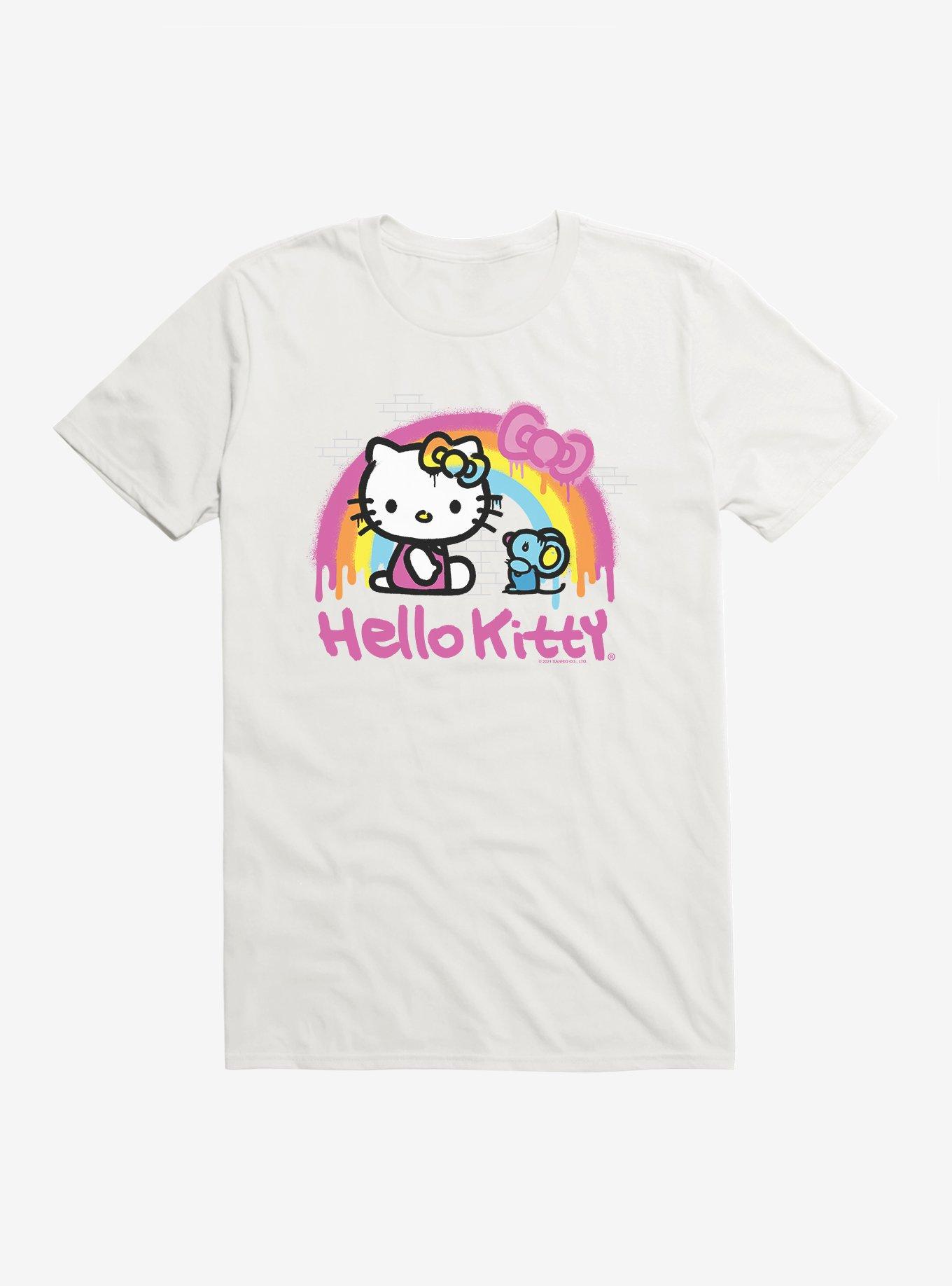 Hello Kitty Rainbow Graffiti T-Shirt, WHITE, hi-res