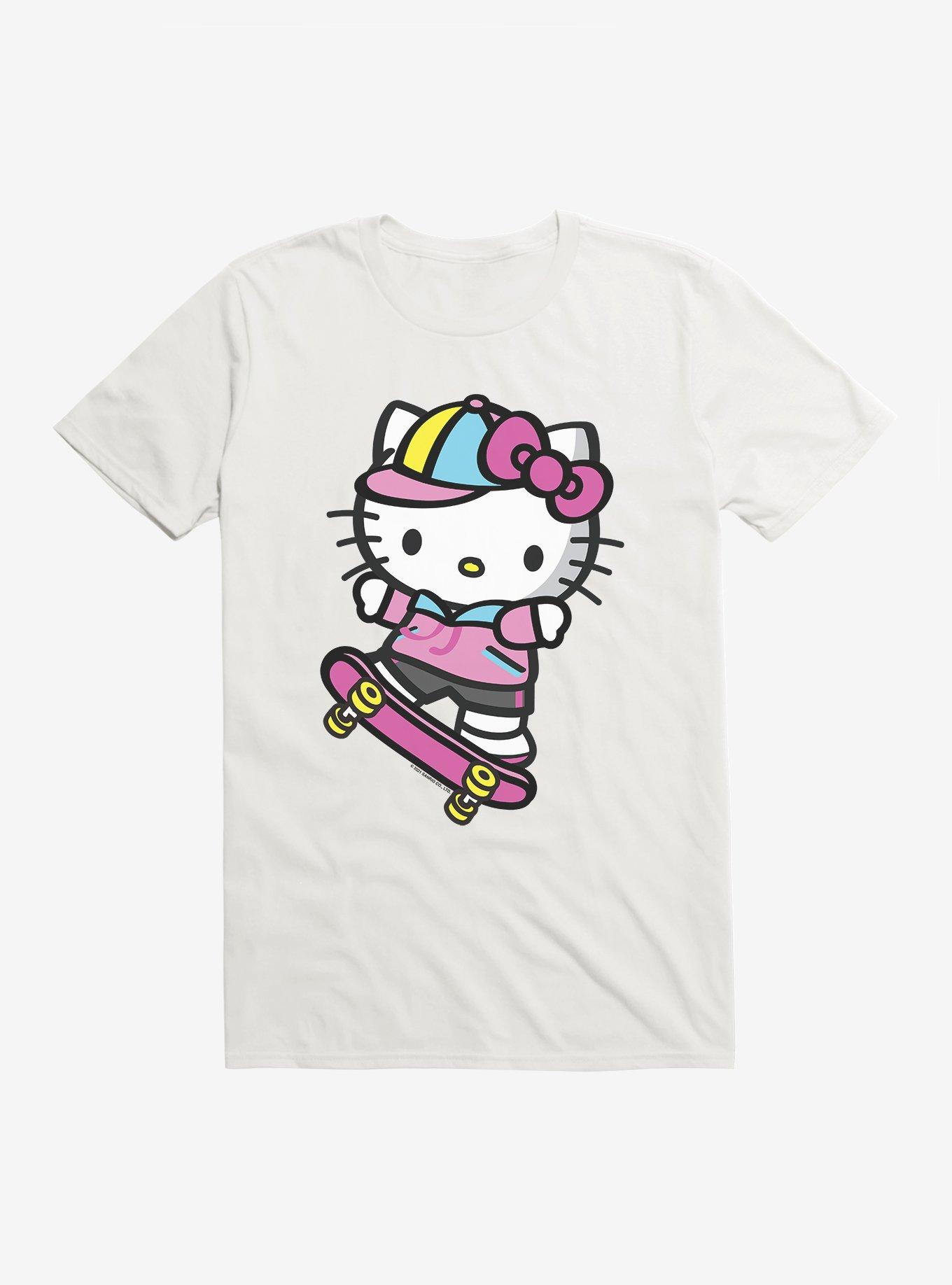 Hello Kitty Skateboard T-Shirt, WHITE, hi-res