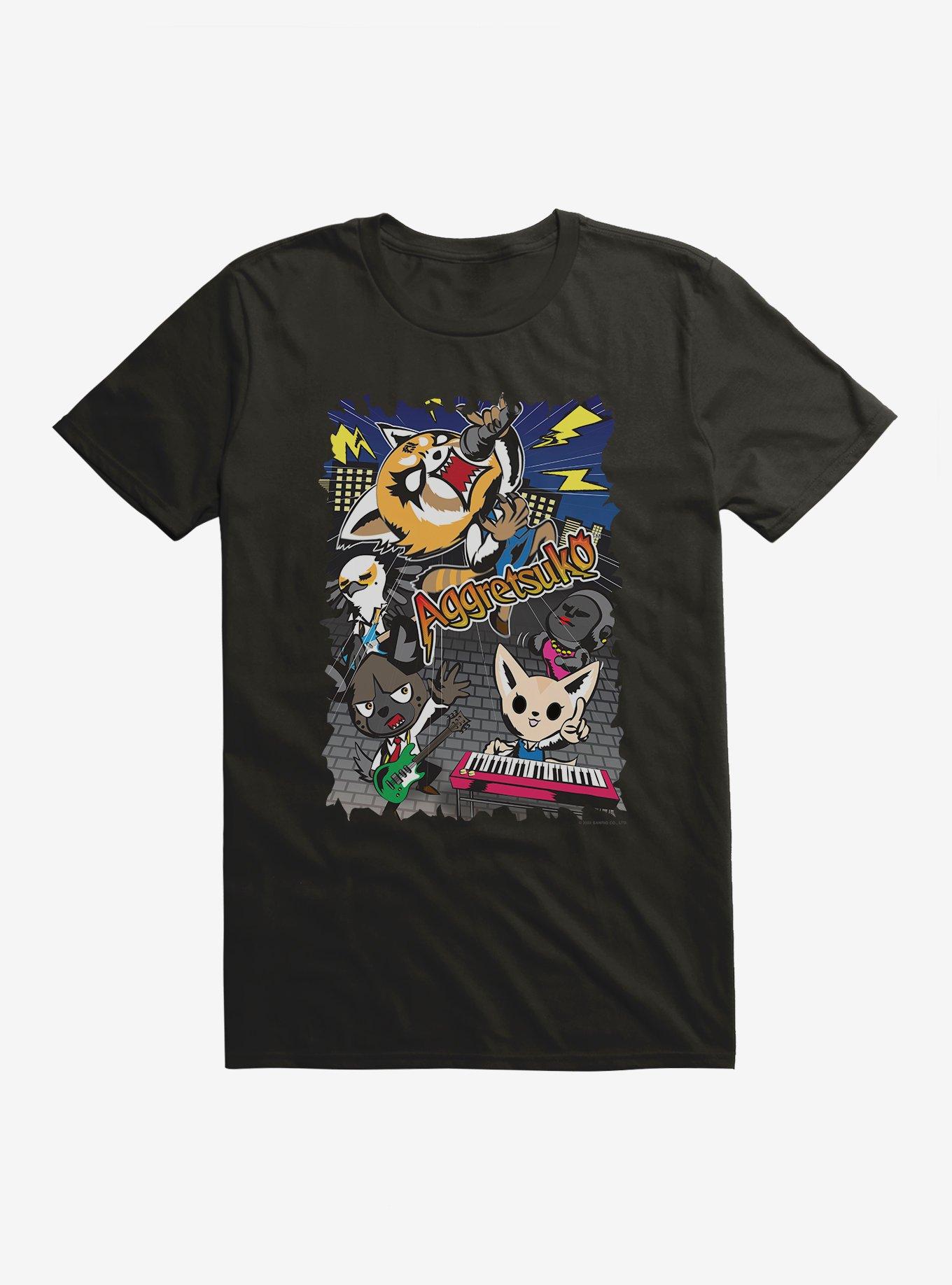 Aggretsuko Band Photo T-Shirt, BLACK, hi-res