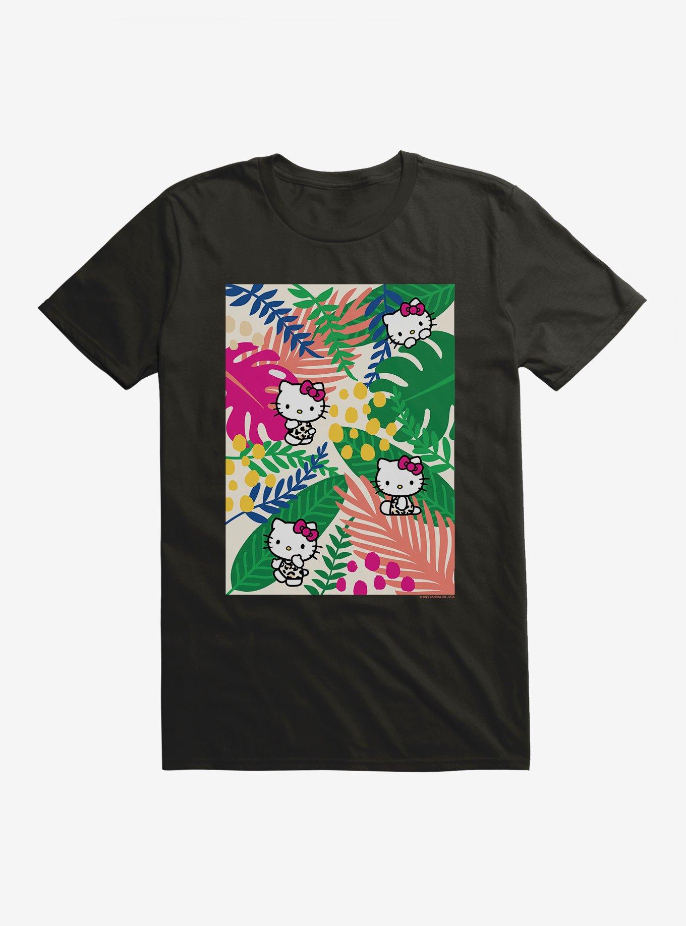 Hello Kitty Jungle Paradise Poster T-Shirt, BLACK, hi-res