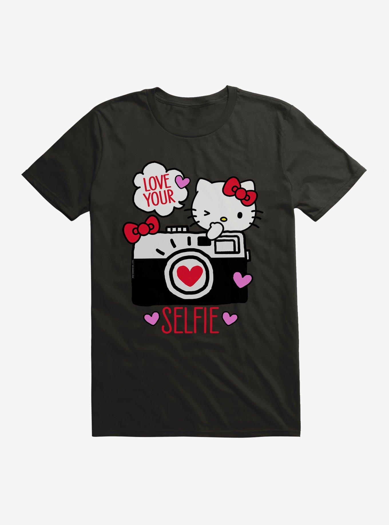 Hello Kitty Selfie Love T-Shirt, BLACK, hi-res