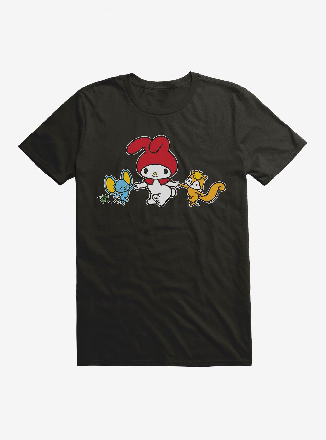 My Melody Dancing With Flat And Risu T-Shirt, , hi-res