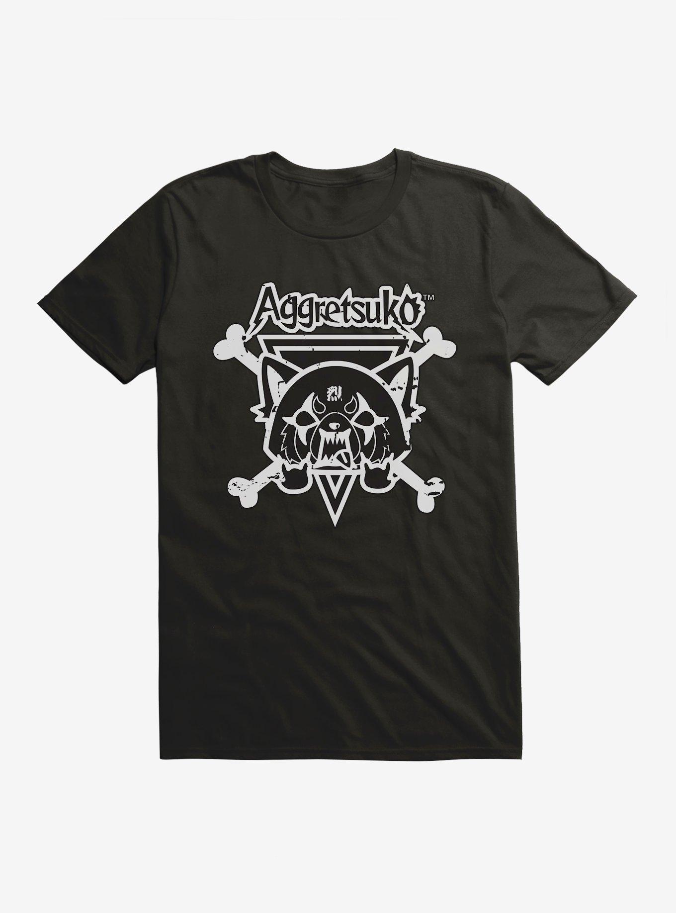 Aggretsuko Metal Crossbones T-Shirt, BLACK, hi-res