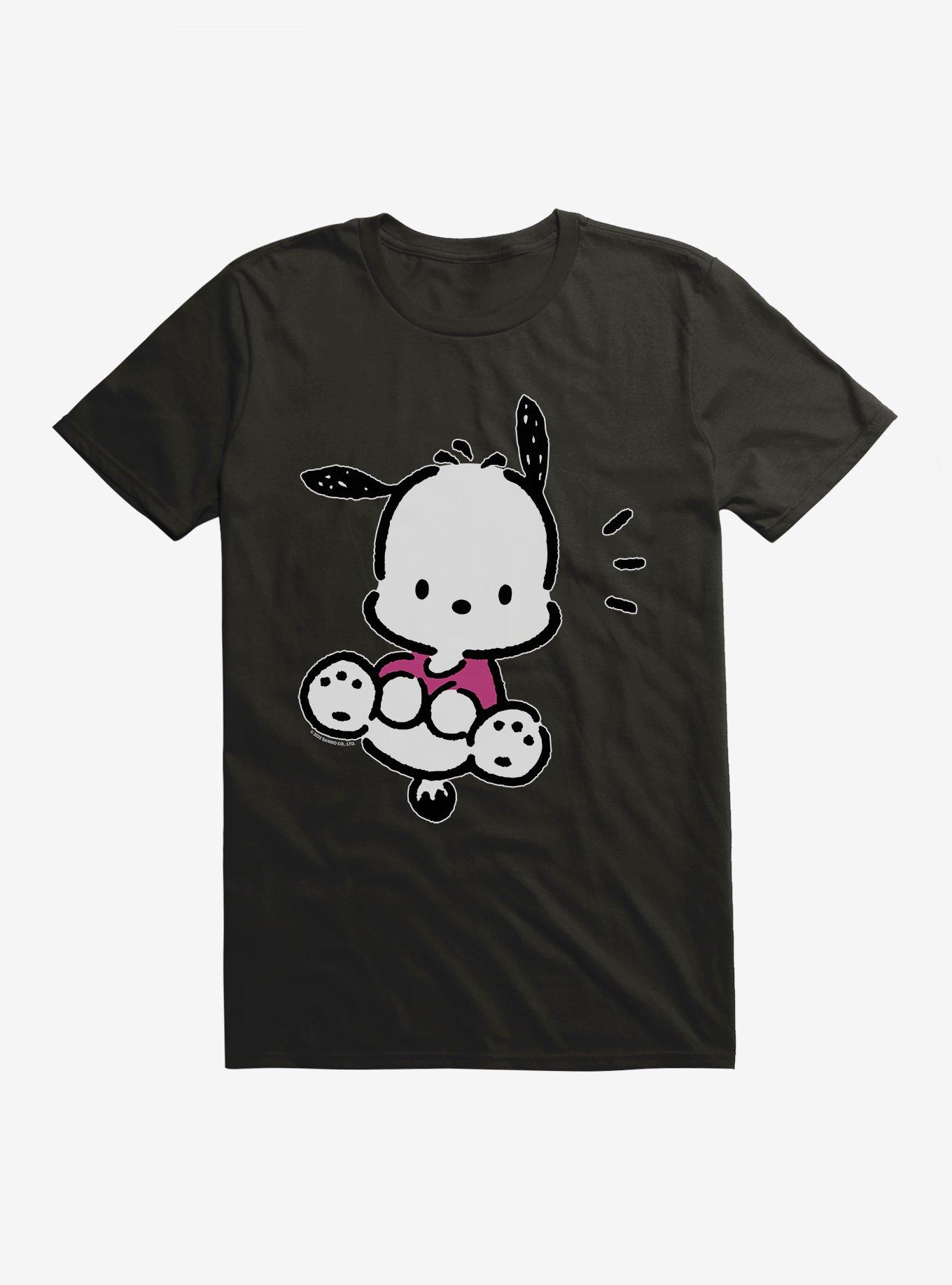 Pochacco Big Jump T-Shirt, BLACK, hi-res