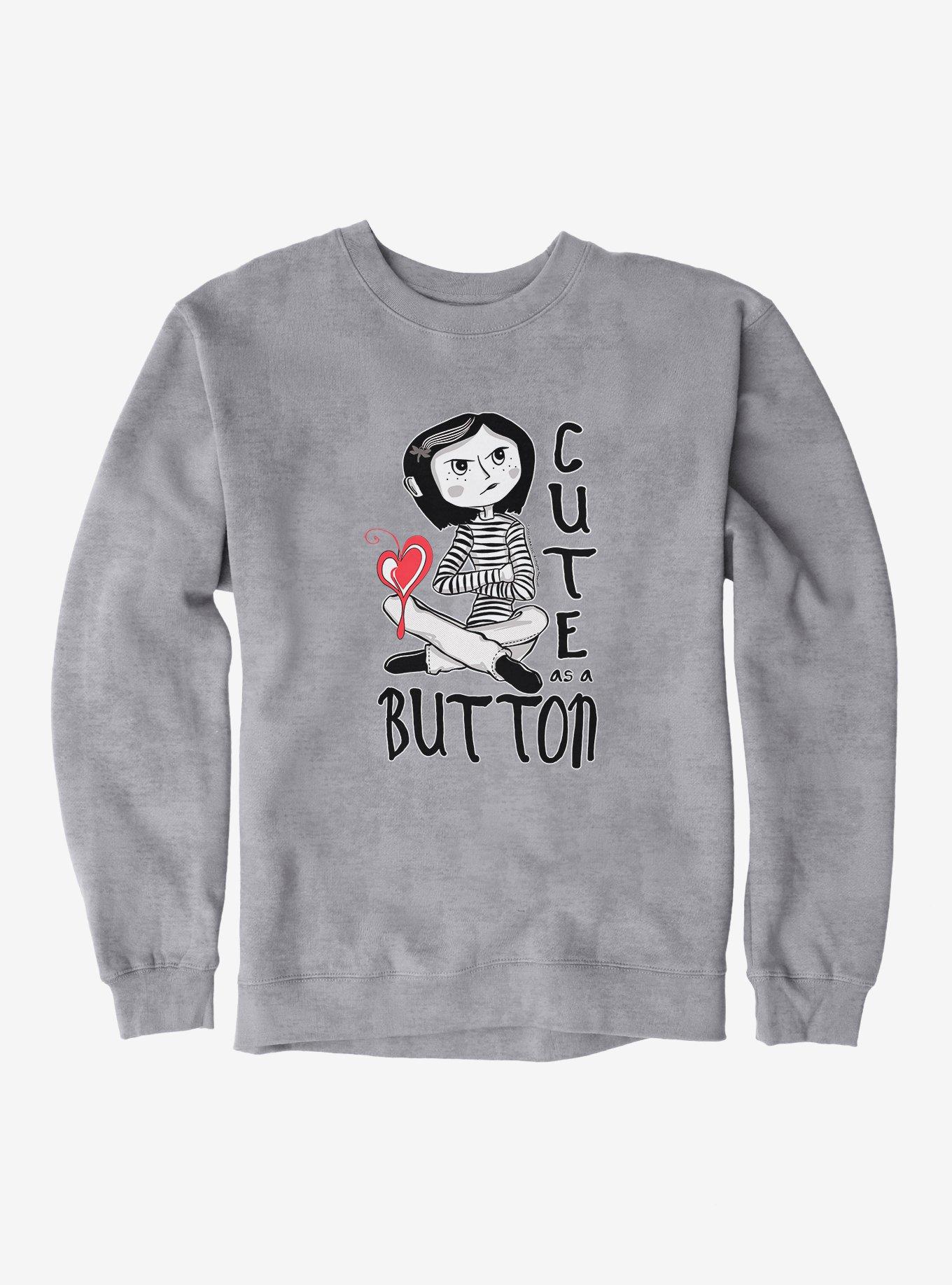 Coraline Cute As A Button Sweatshirt, SPORT GRAY, hi-res
