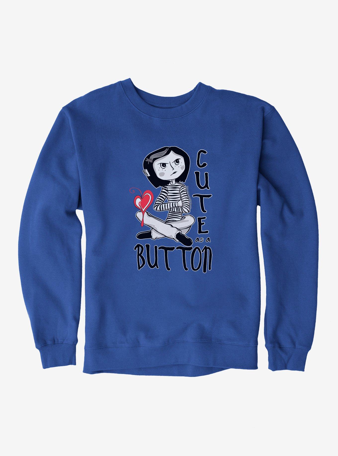 Coraline Cute As A Button Sweatshirt, ROYAL, hi-res