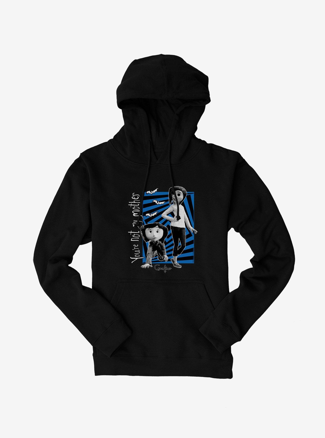 Coraline Not Mother Hoodie, BLACK, hi-res