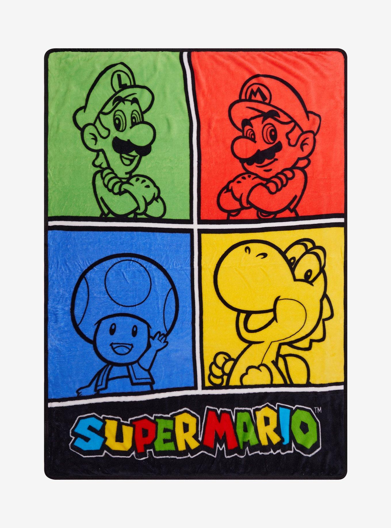 Super Mario Character Grid Throw Blanket, , hi-res