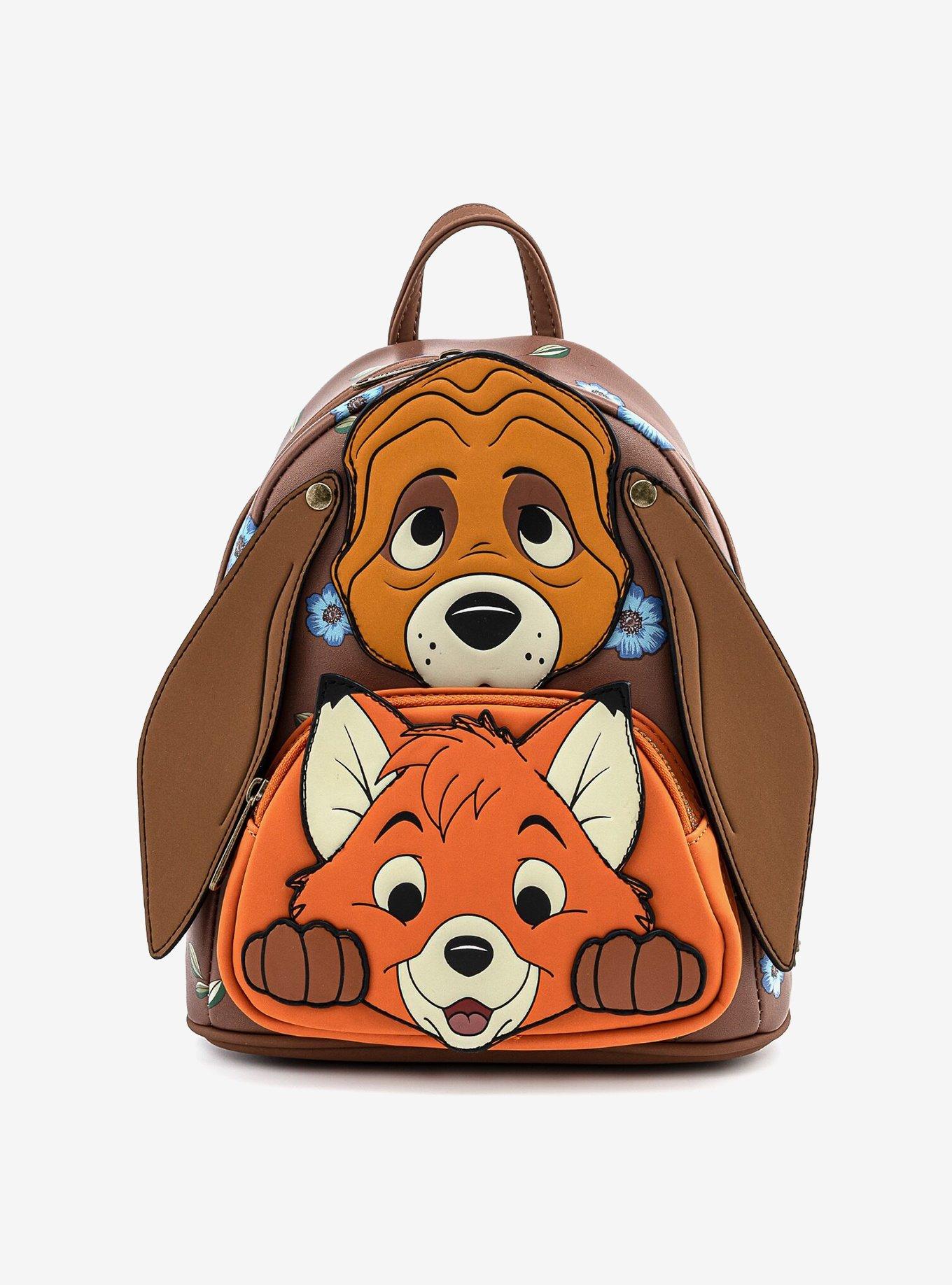 Loungefly Disney The Fox and the Hound Copper & Tod Floral Mini Backpack