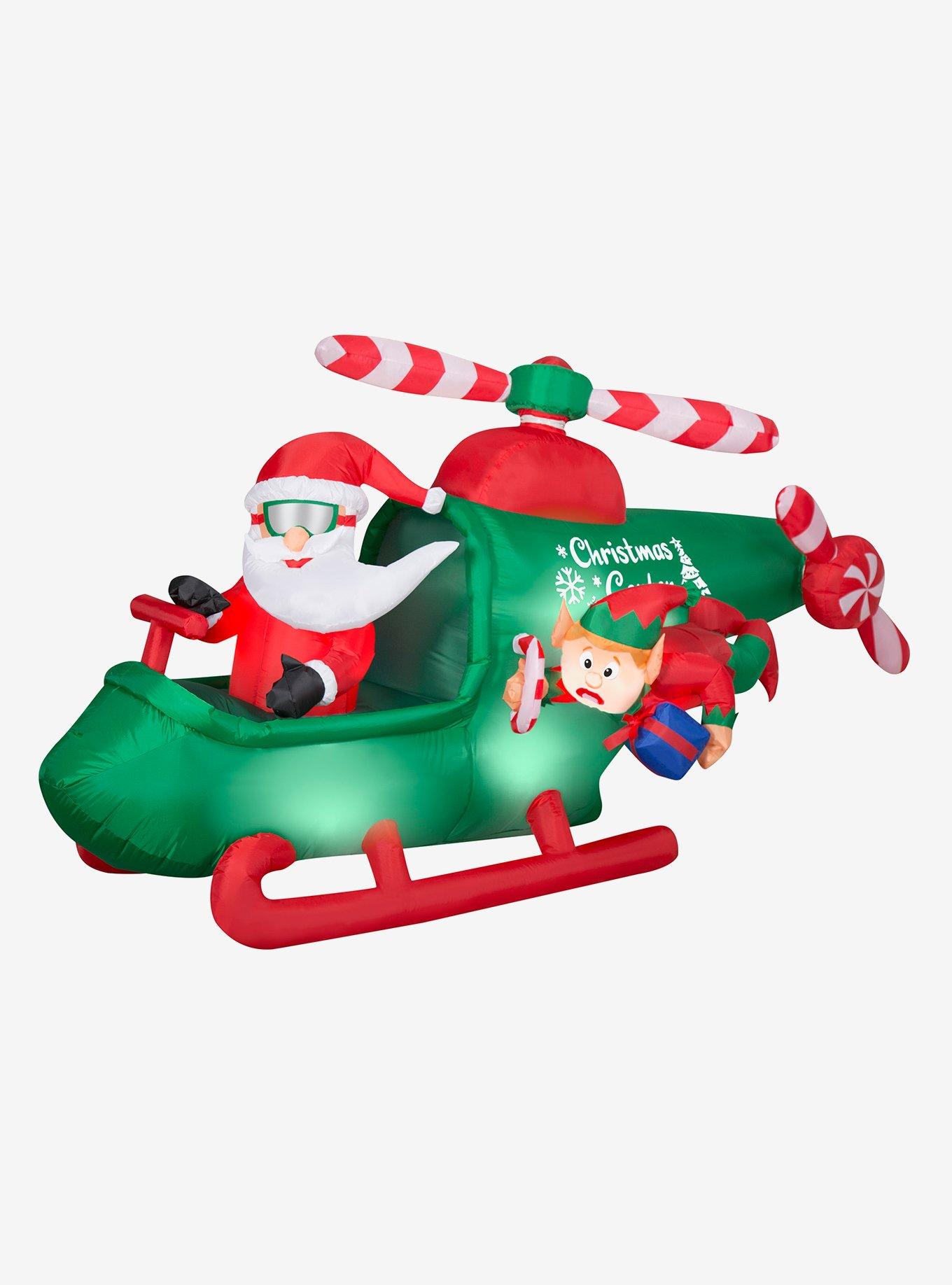 Santa in Helicopter Animated Airblown