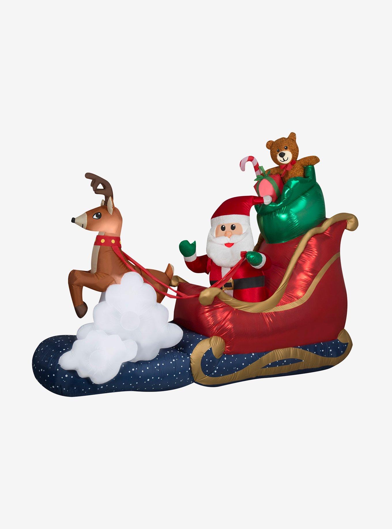 Santa in Sleigh Animated Airblown