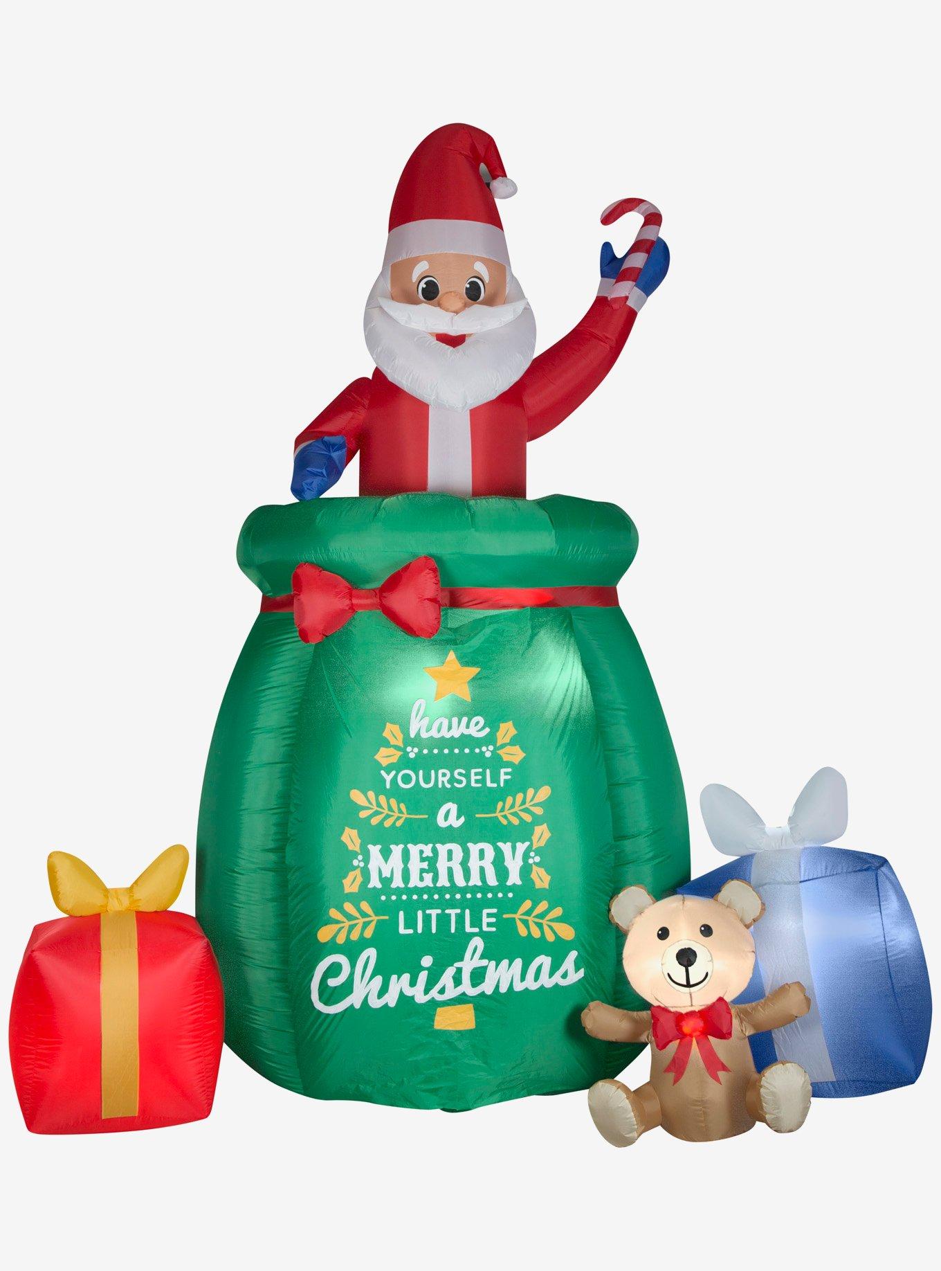 Santa in a Gift Sack Giant Animated Airblown