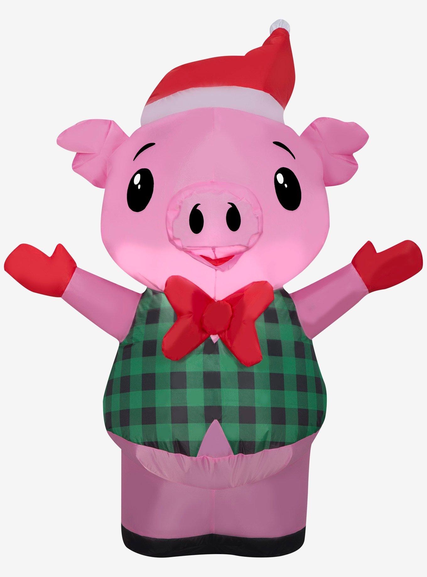 Pig in Vest Christmas Airblown