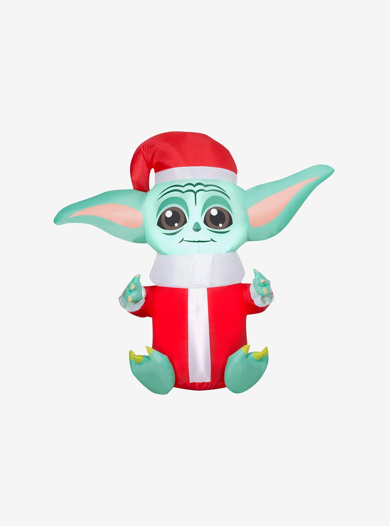 Star Wars The Mandalorian Grogu in Santa Suit Airblown