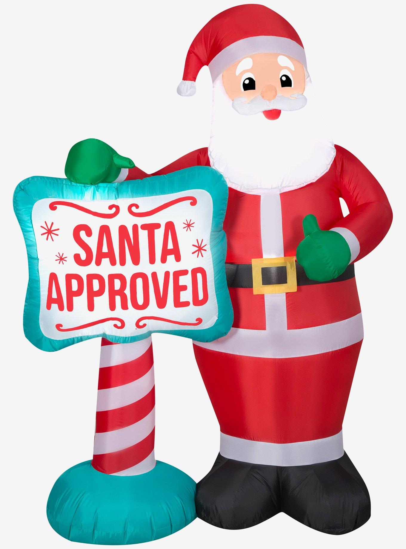 Santa with "Santa Approved" Sign Airblown