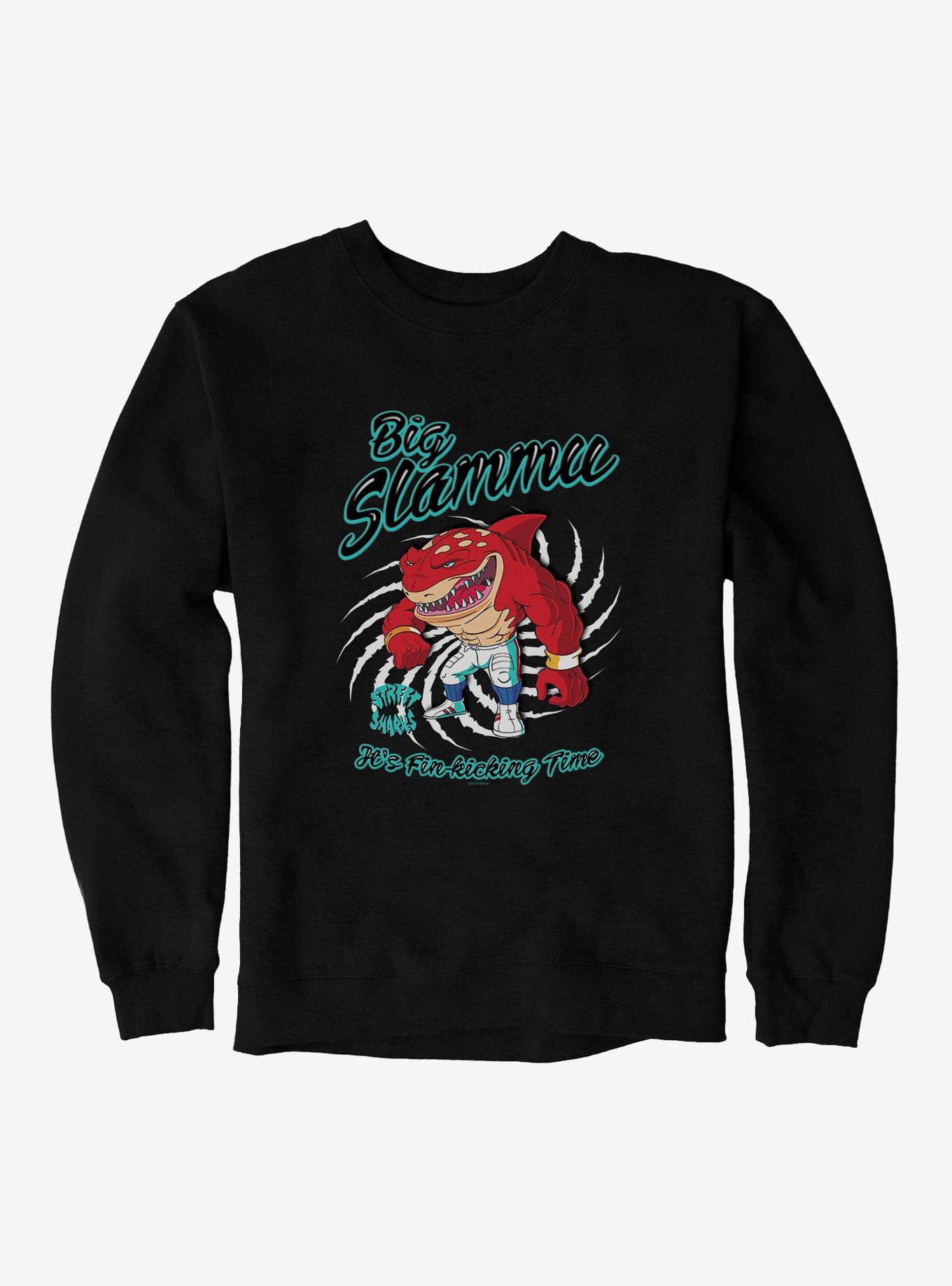 Street Sharks Big Slammu It?s Fin Kicking Time Sweatshirt, BLACK, hi-res