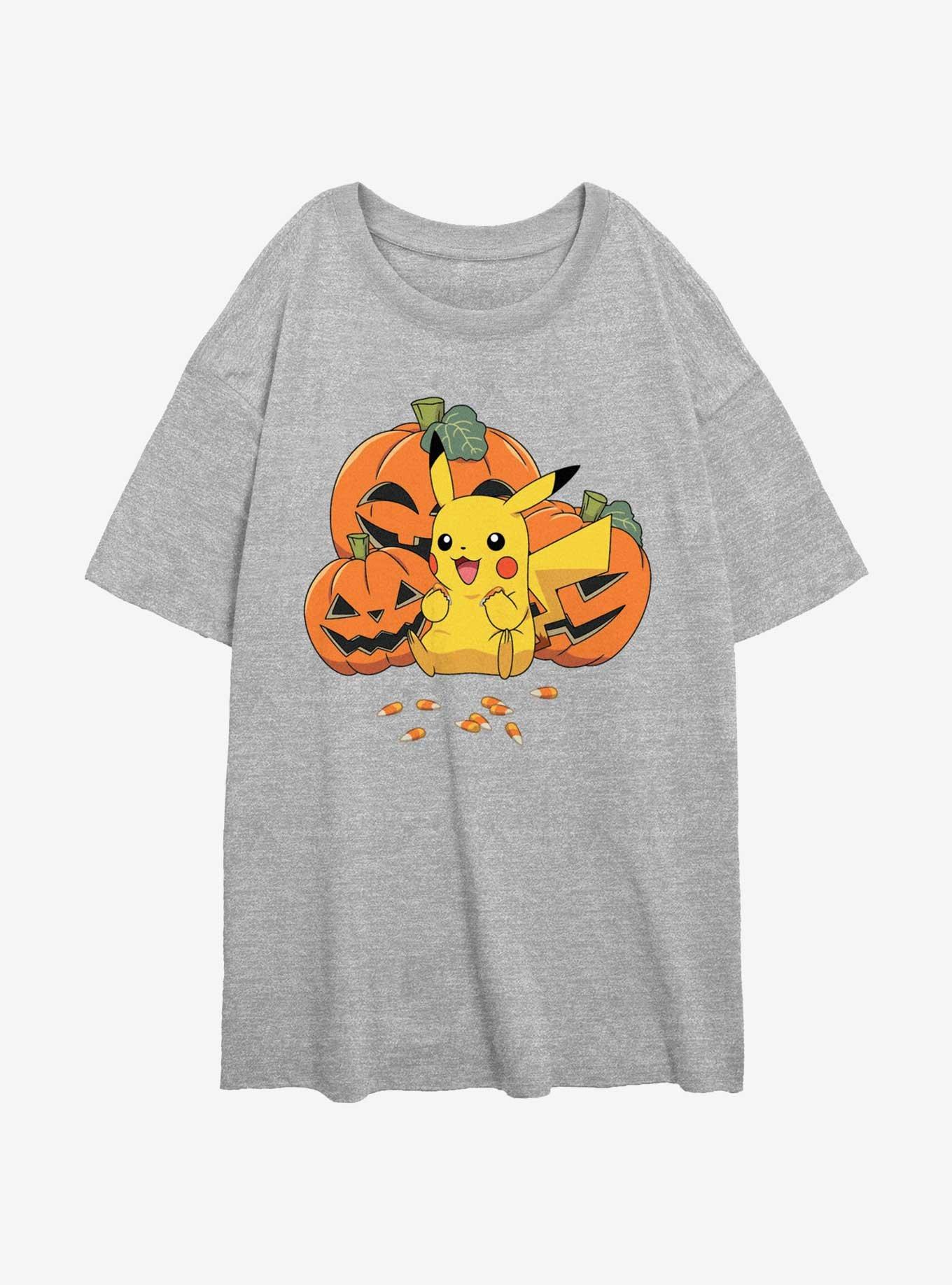 Pokemon Pumpkin N Candycorn Girls Oversized T-Shirt