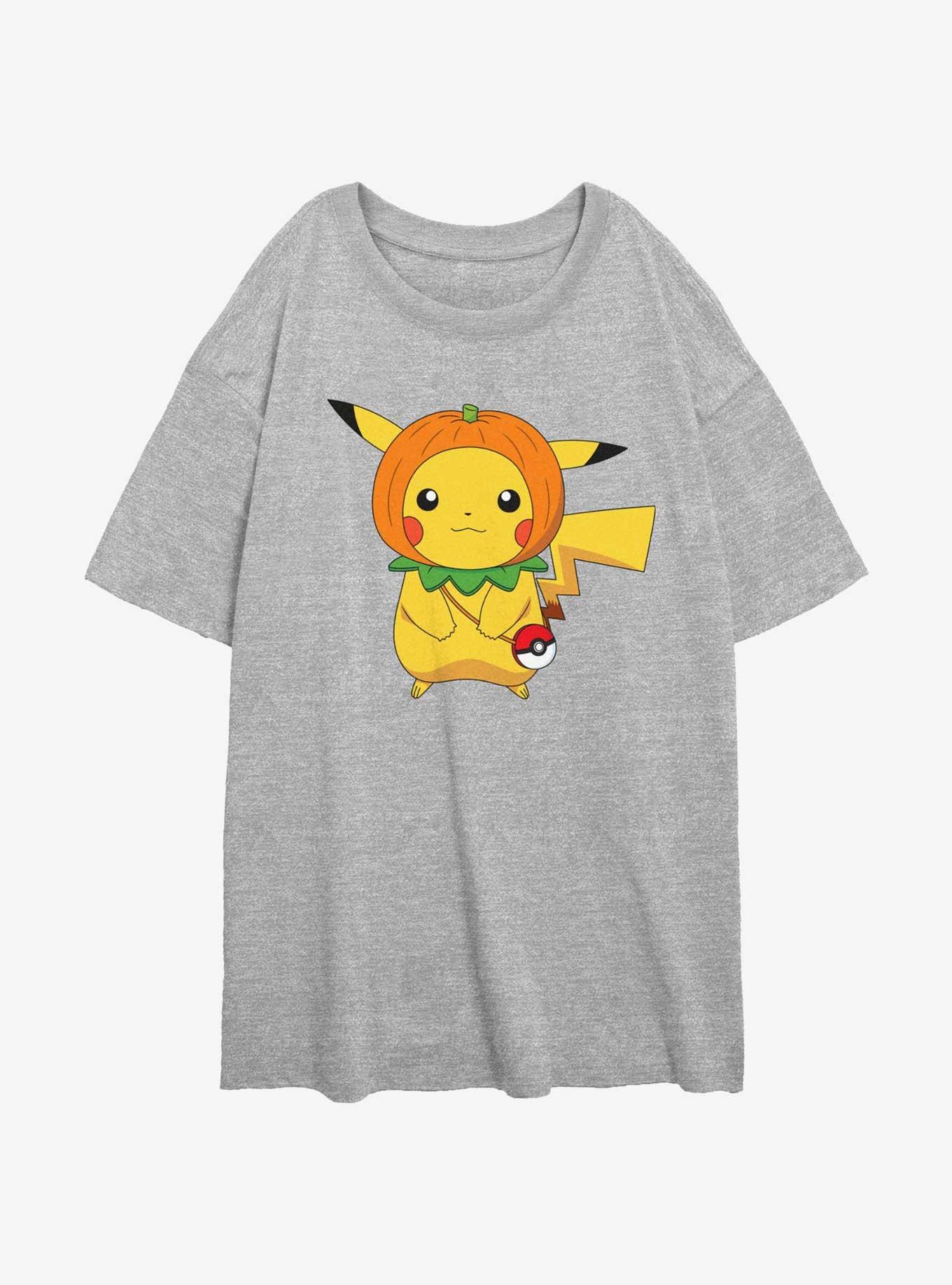 Pokemon Pumpkin Hat Girls Oversized T-Shirt