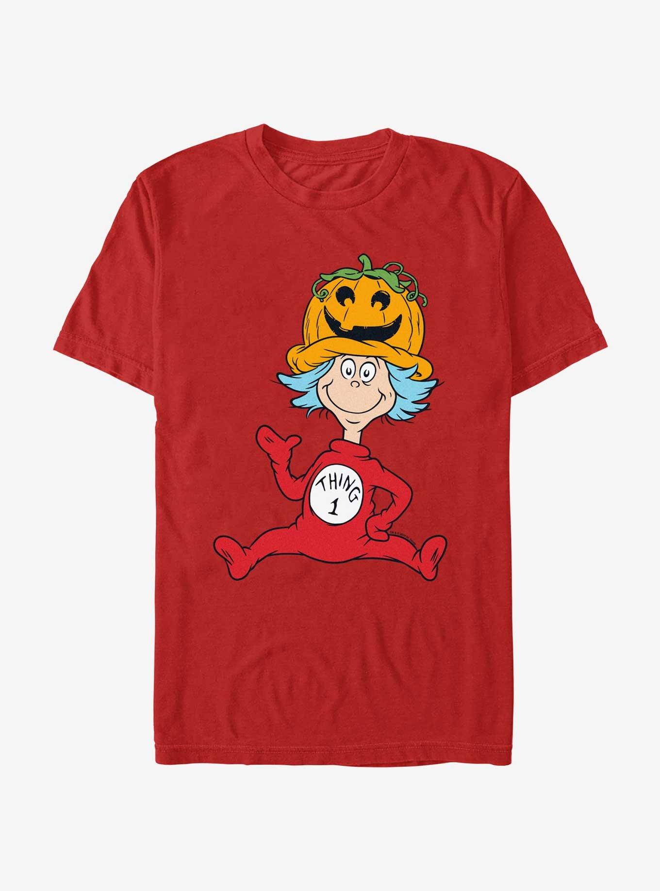 Dr. Seuss Cat In The Hat Pumpkin Hat Thing 1 T-Shirt, , hi-res