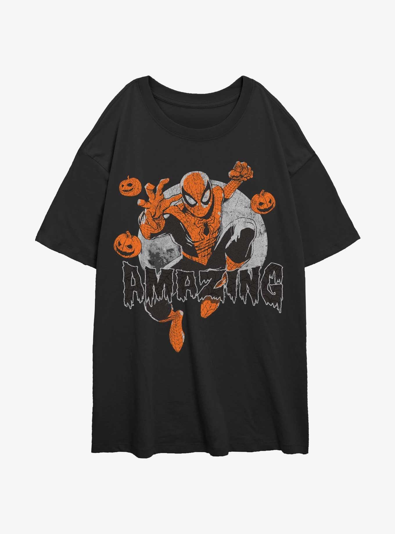 Marvel Spider-Man Amazing Pumpkins Girls Oversized T-Shirt, , hi-res