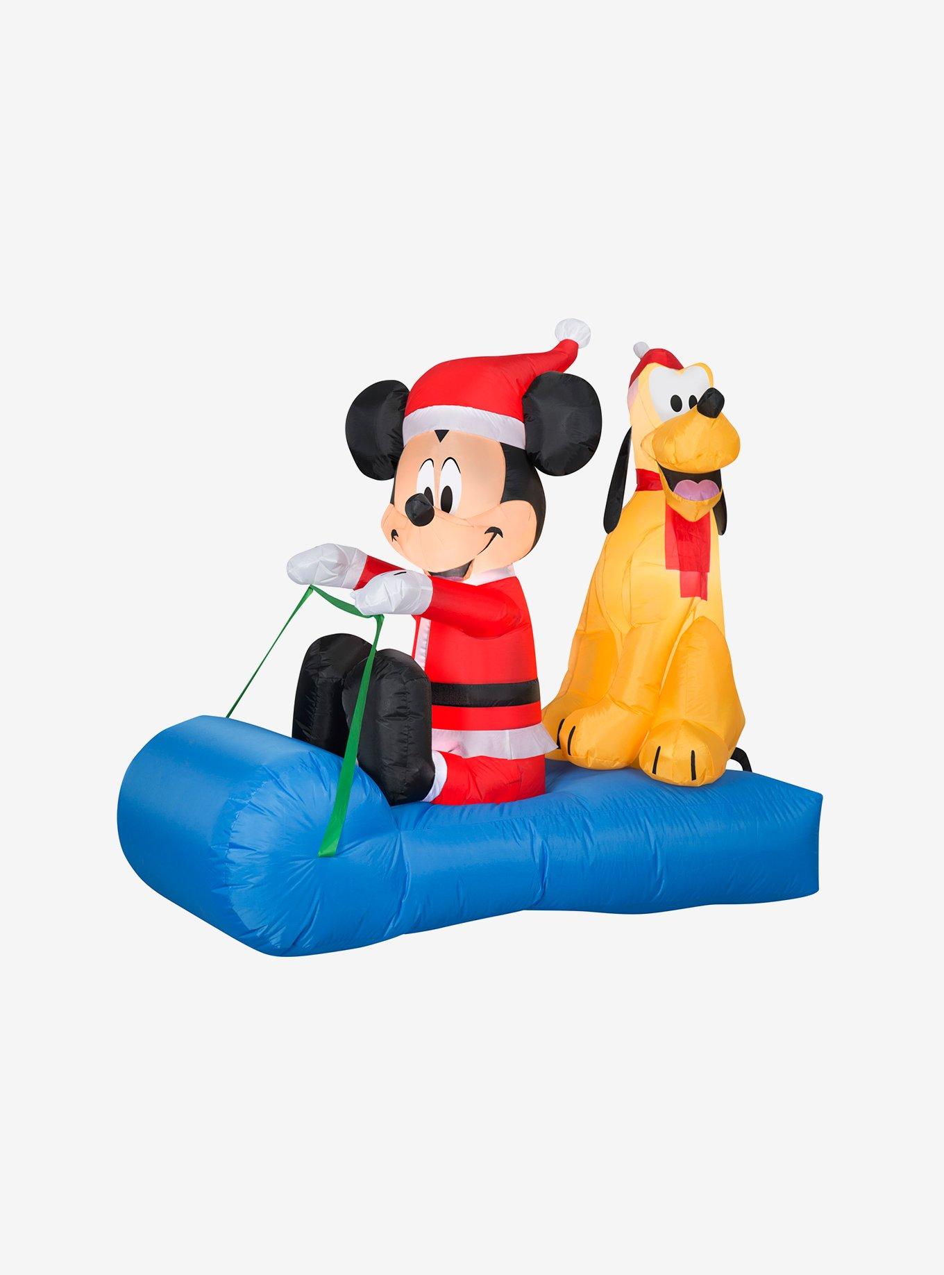 Disney Mickey Mouse and Pluto on Sled Airblown, , hi-res