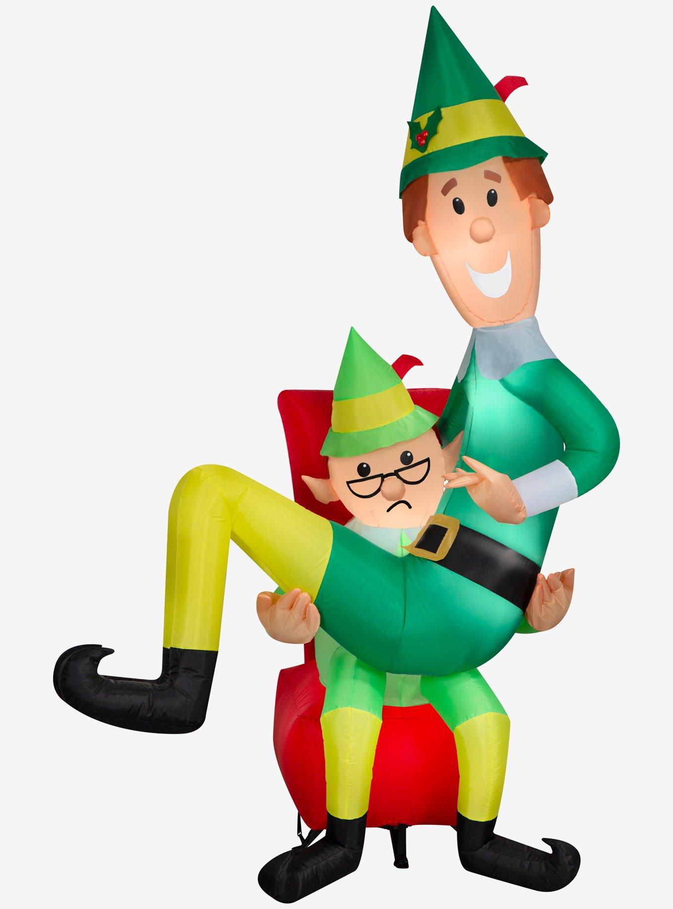 Buddy the Elf on Papa Elf's Lap Airblown, , hi-res