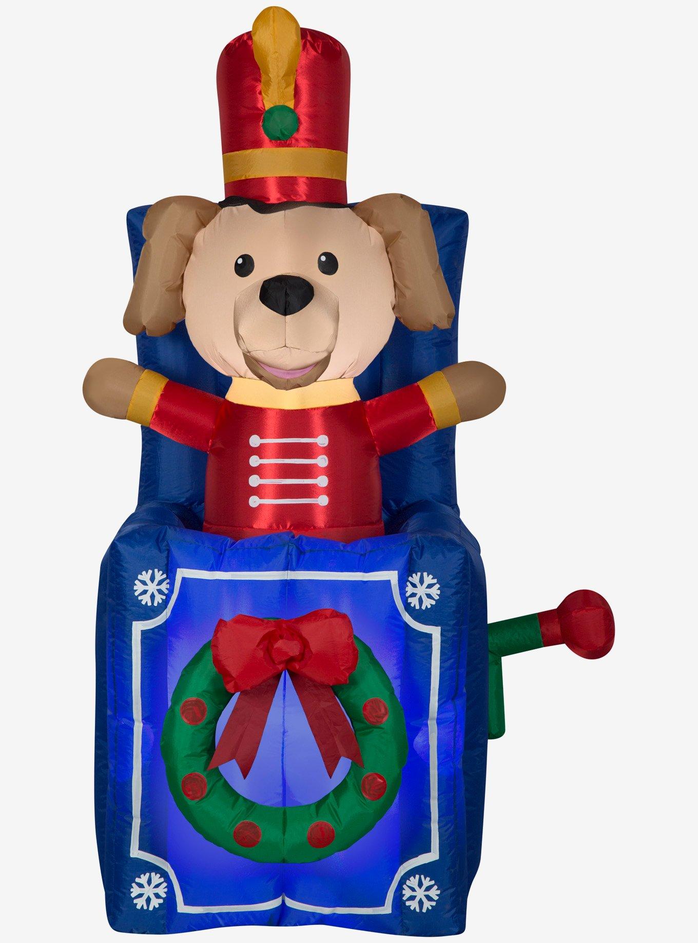 Toy Soldier Dog in Pop-Up Box Animated Airblown, , hi-res